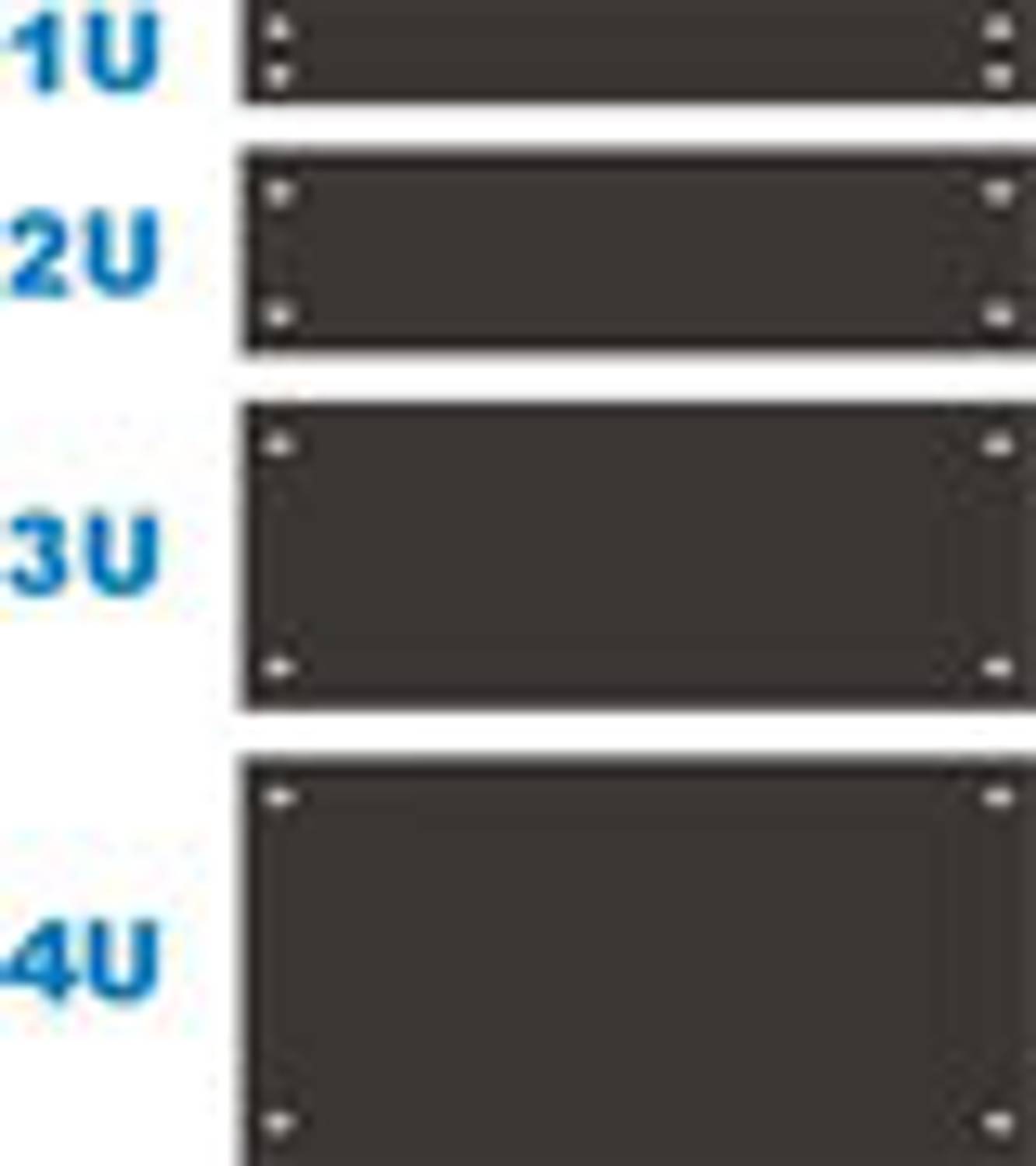 لوحة إغلاق 1U بتصميم قياسي 19" مصنوعة من صفائح DKP بطلاء Rall 9005 مع خيارات قياس 1U إلى 6U