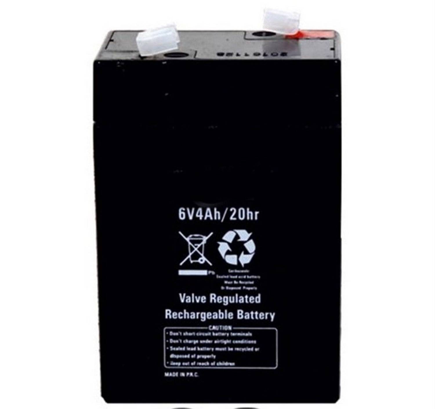 بطارية قابلة للشحن 6V 4Ah غير صيانة بارتفاع 100 مم وطول 70 مم وعمق 48 مم