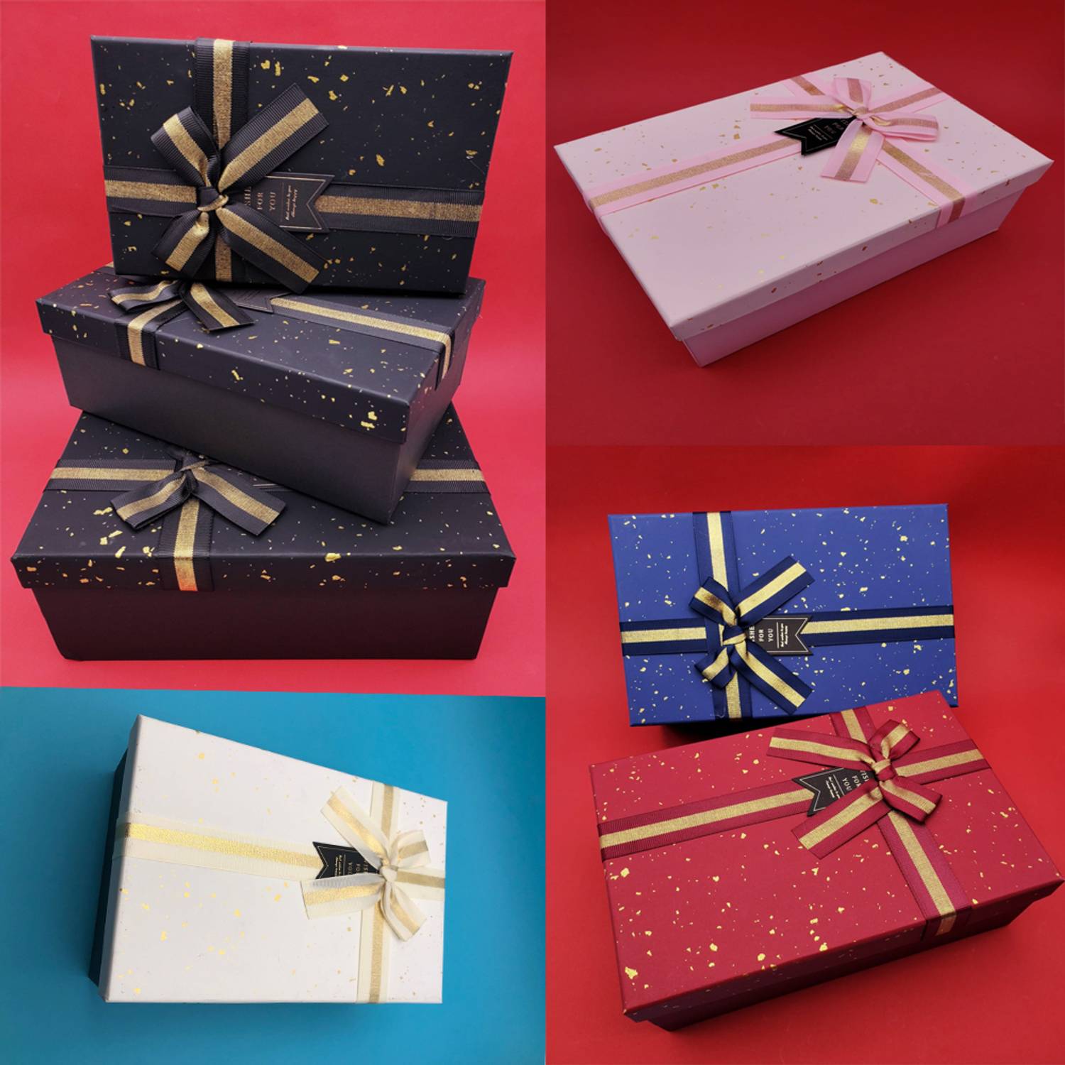 Набір подарункових коробок (3 шт) стильний картон, великий 15.5x22.5x5.5 см, середній 14x20.5x7.5 см, малий 12.5x18.5x5.5 см