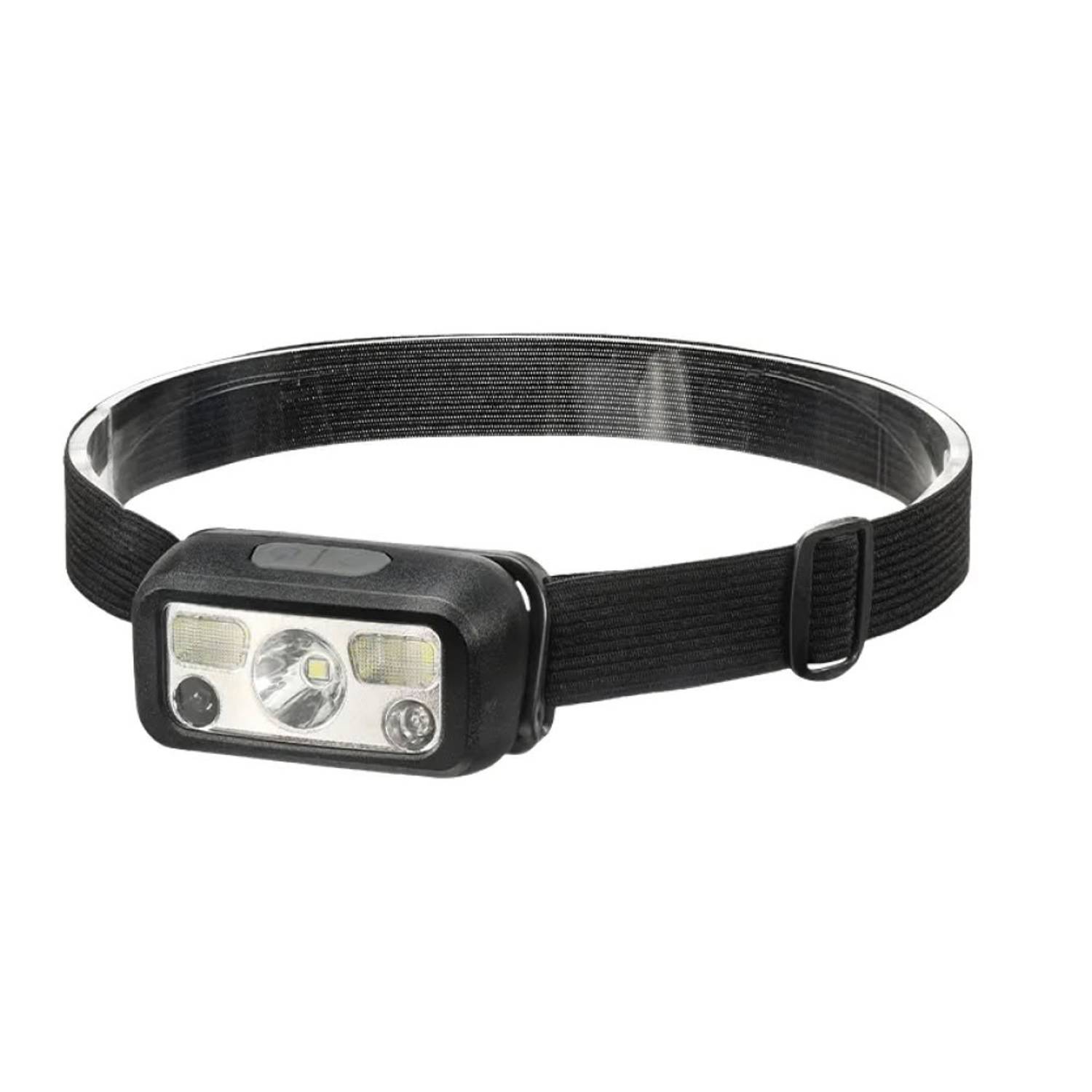 Акумуляторний LED налобний ліхтар HS-43 з сенсором, червоним світлом, потужність 300-1200 люмен, комплект: ліхтар, USB-кабель, головний ремінь