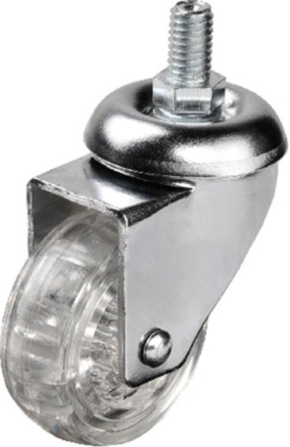 Широкий відалений колісо HTS 302 - 50x20 мм, прозора конструкція, для легких навантажень, зручний монтаж, безшумна робота для меблів і іграшок