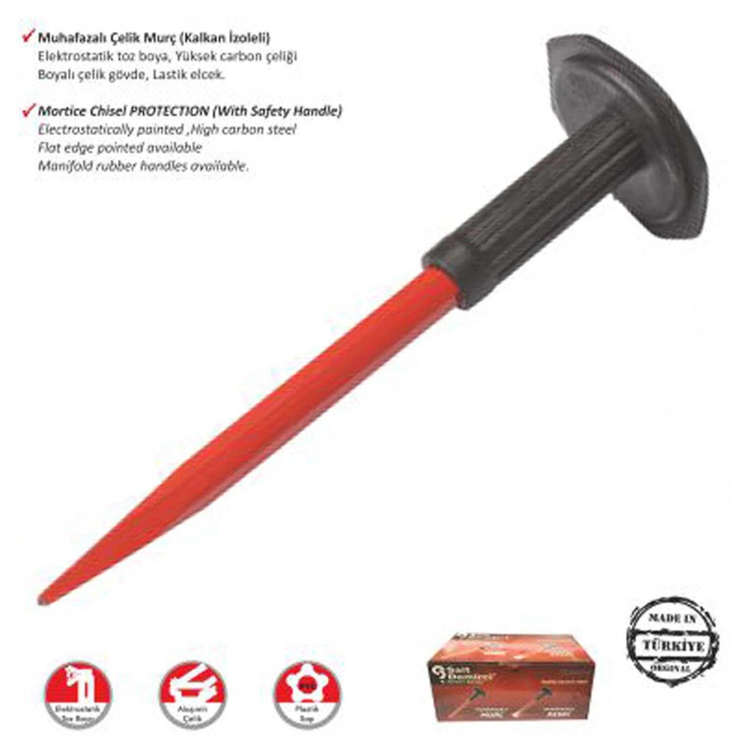 Захищений молоток Sait Demirci 30 см, сталевий, ергономічна ручка, довговічний, для цвяхування і обробки металу