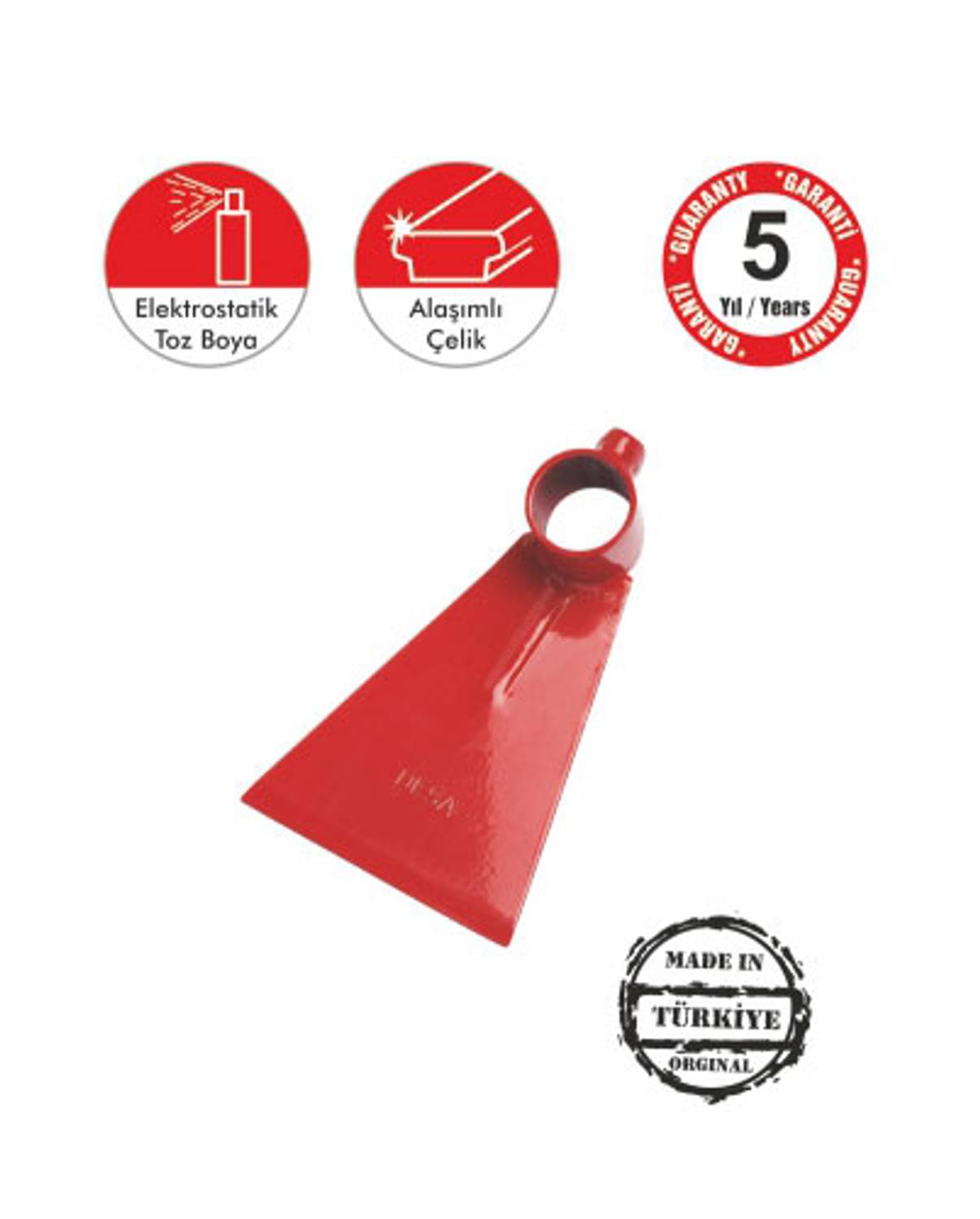 Сапфісна трикутна лопата Sait Demirci - ідеальна для очищення бур'янів та аерації ґрунту, виготовлена з високоякісної сталі, легка та ергономічна