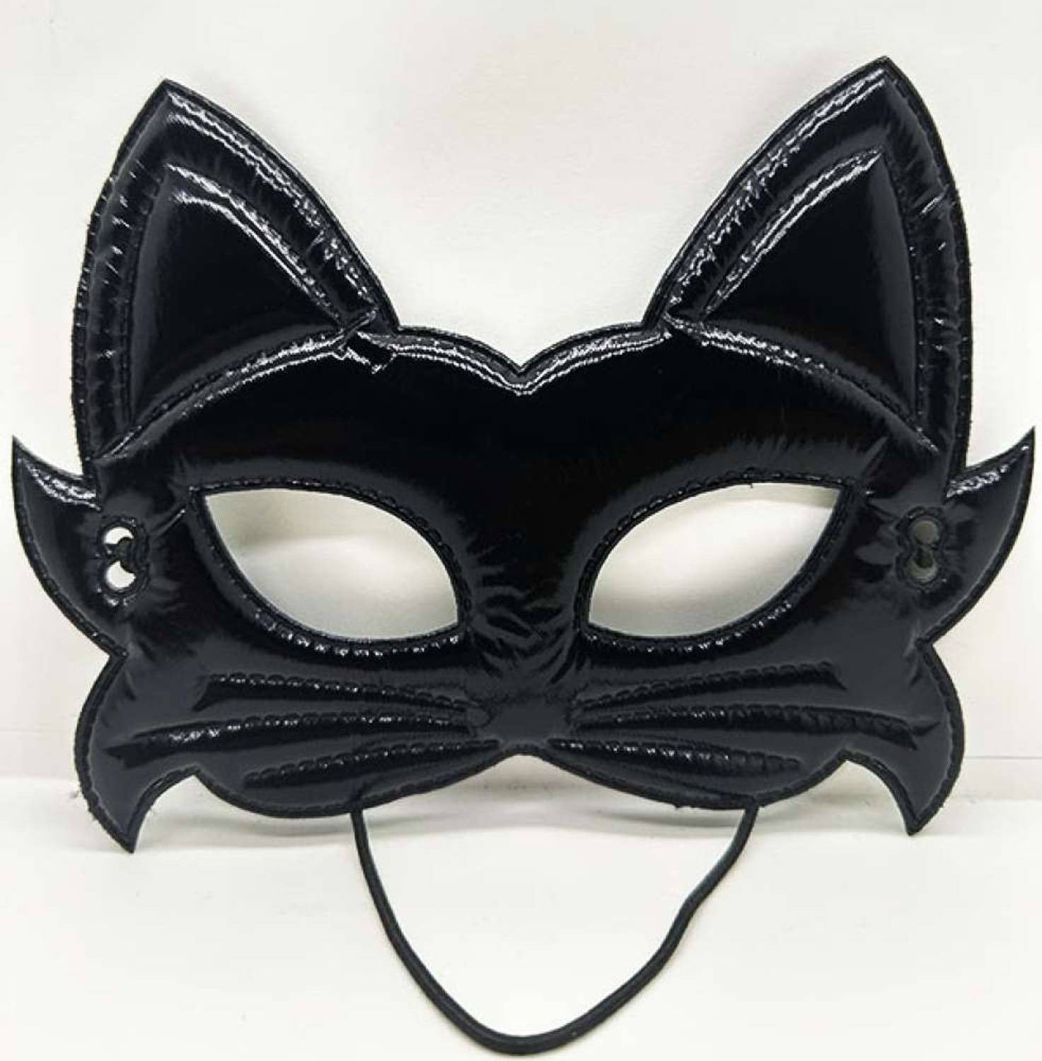 Siyah Renk Kumaş Malzemeden İmal Eva Kedi Maskesi 19x15 cm