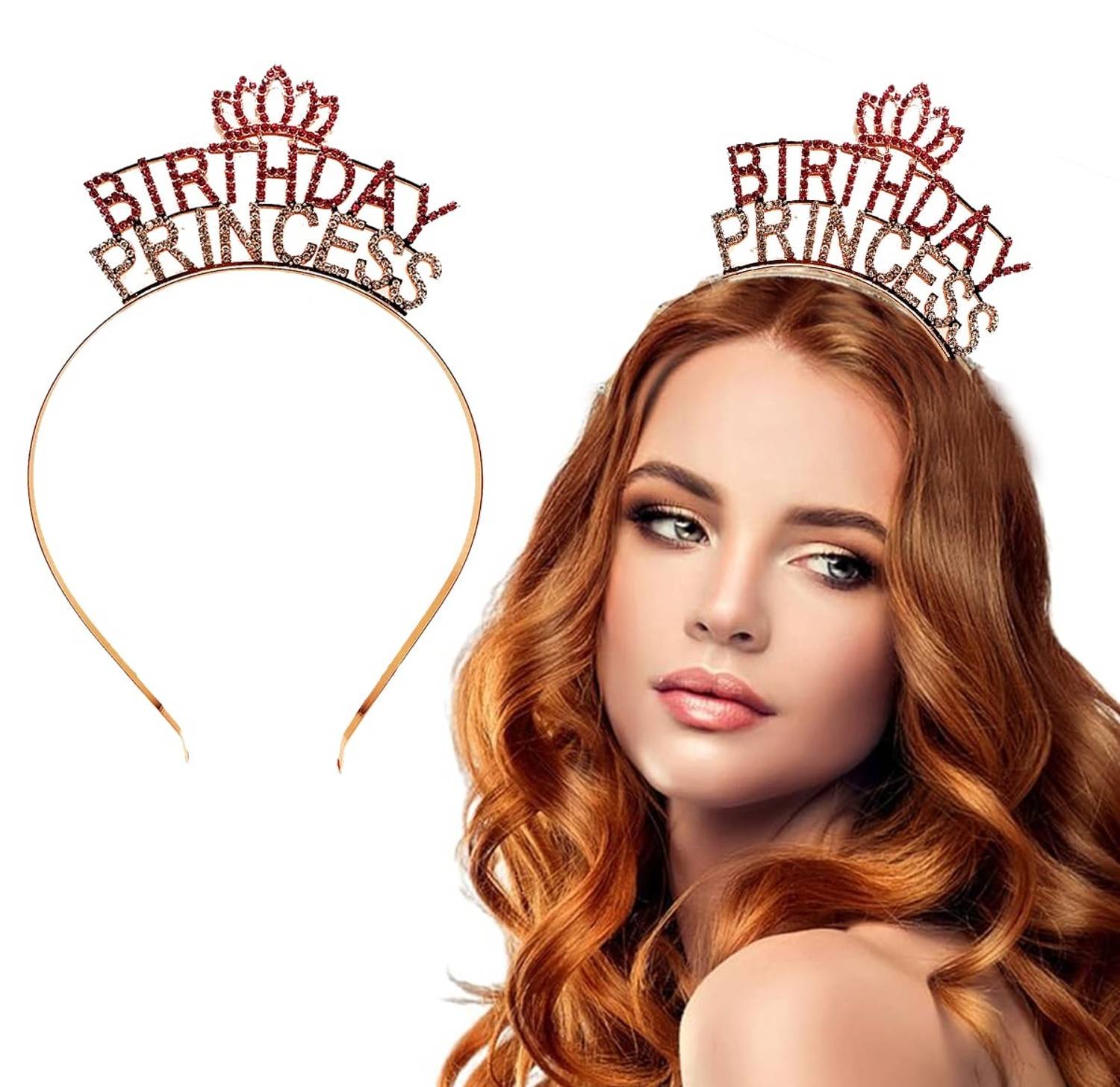 Birthday Princess Kristal Taç – Rose Gold Kaplama