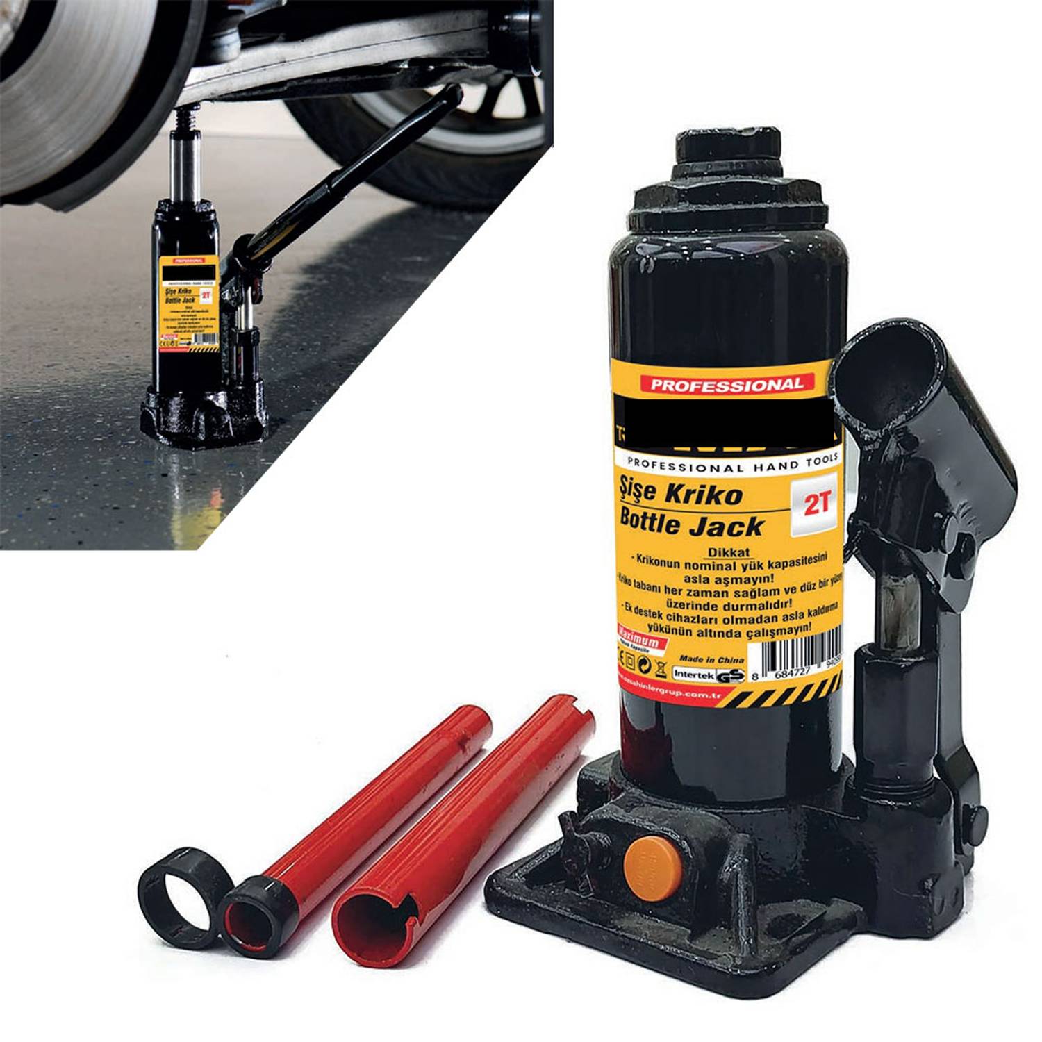 3 Ton Şişe Kriko Paslanmaz Gövde SKY4100