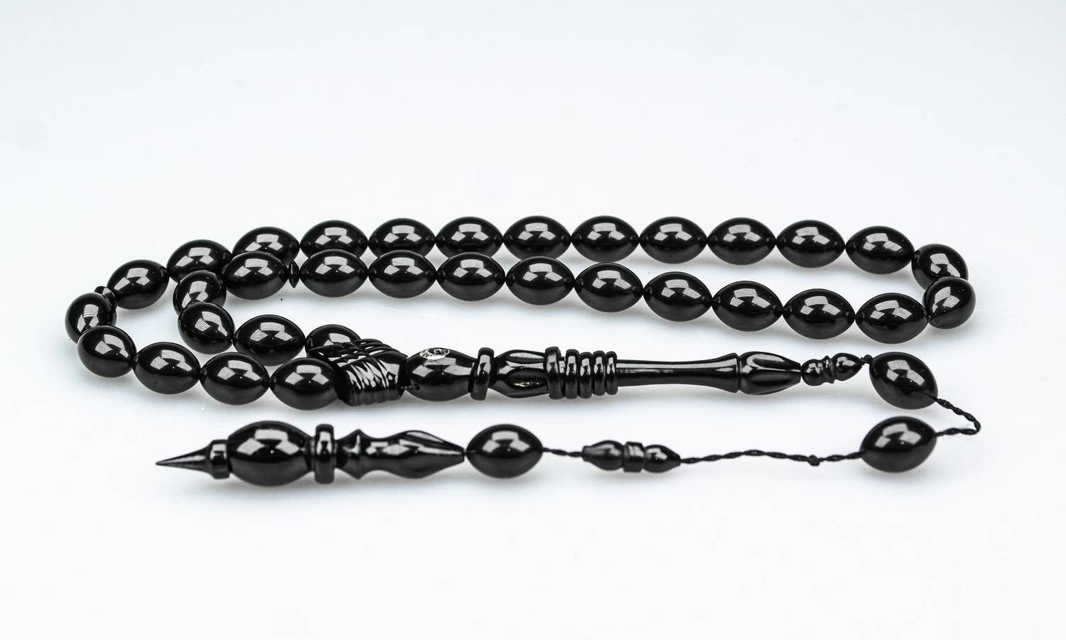 Oltu Taşı Özel Seri  İmame Bilezik Oyma  İşçilikli Tespih