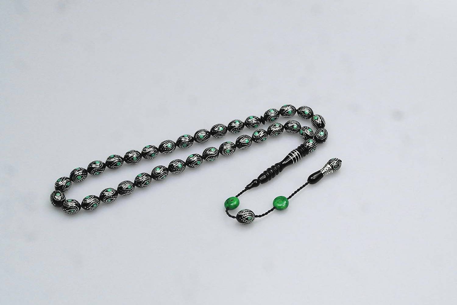  Oltu Taşı Yesil Damla İçi Damla Tespih