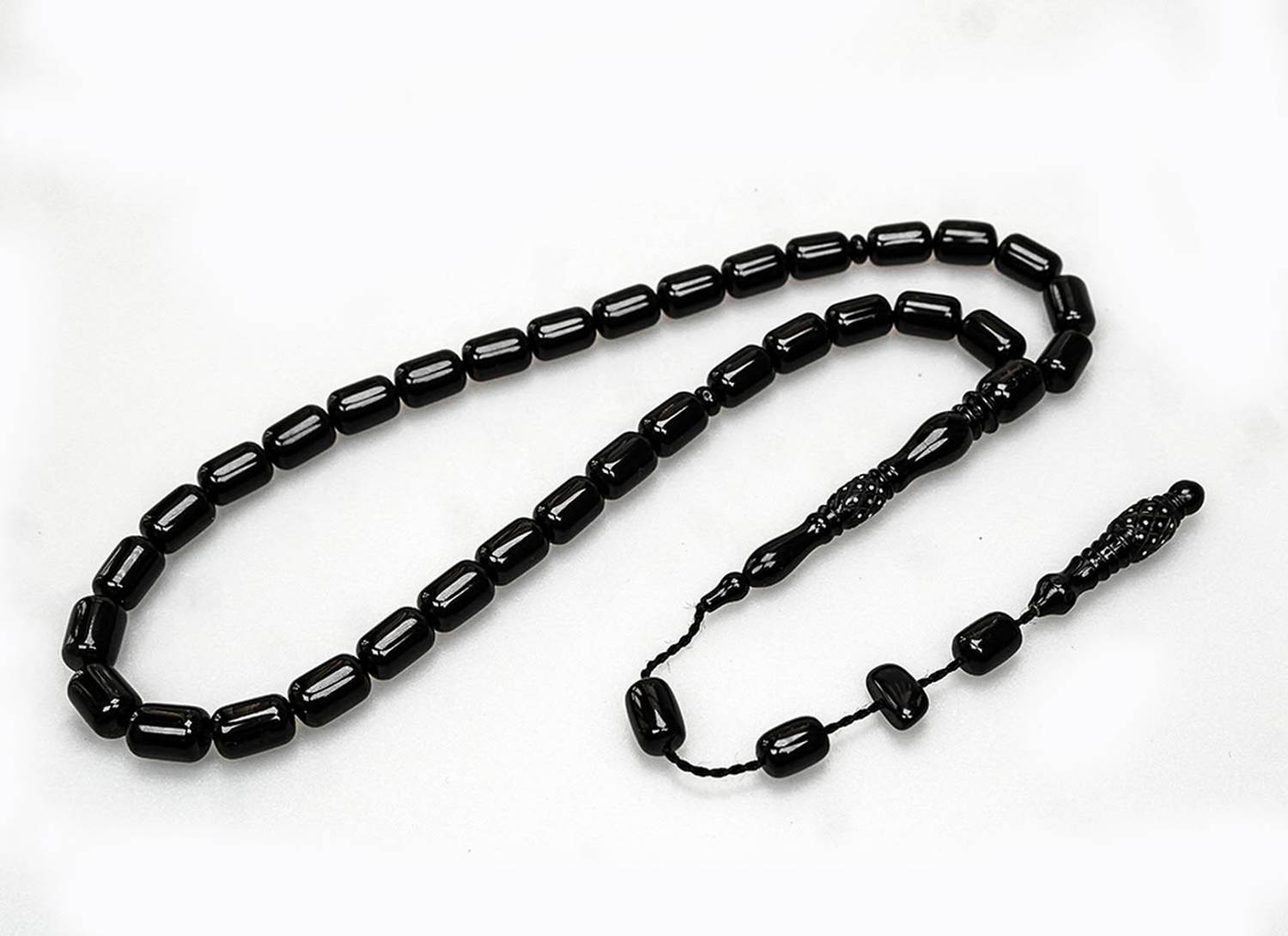 Oltu Taşı Oyma İmame  İşleme Sade Tespih