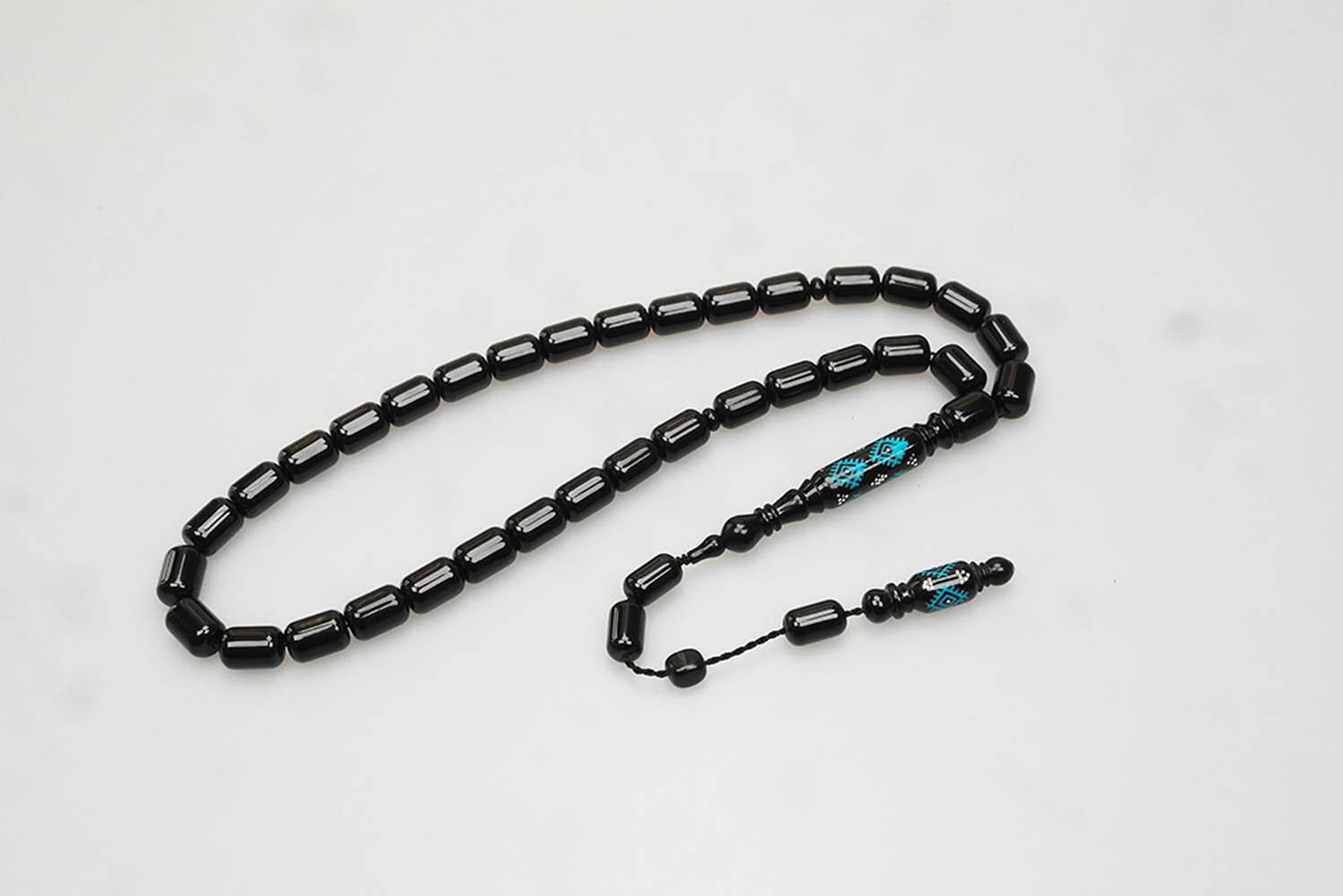 Oltu Taşı Nakkaş Kilim Desen İmameli Sade Tespih