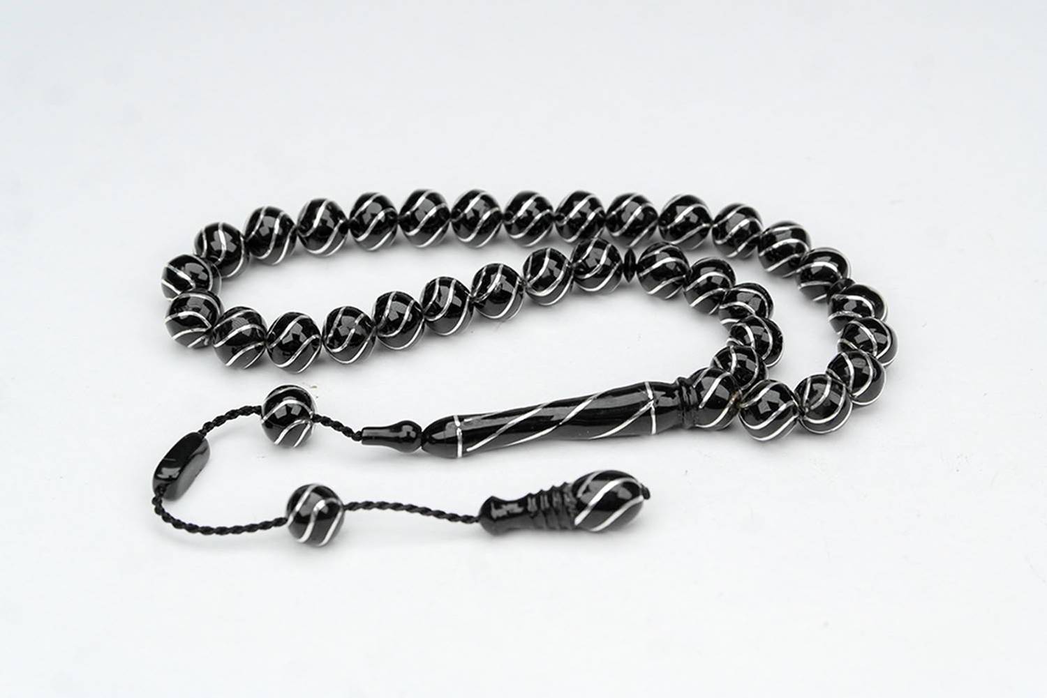 Oltu Taşı Küre Kesim Çeşmi Bülbül İşlemeli Tespih