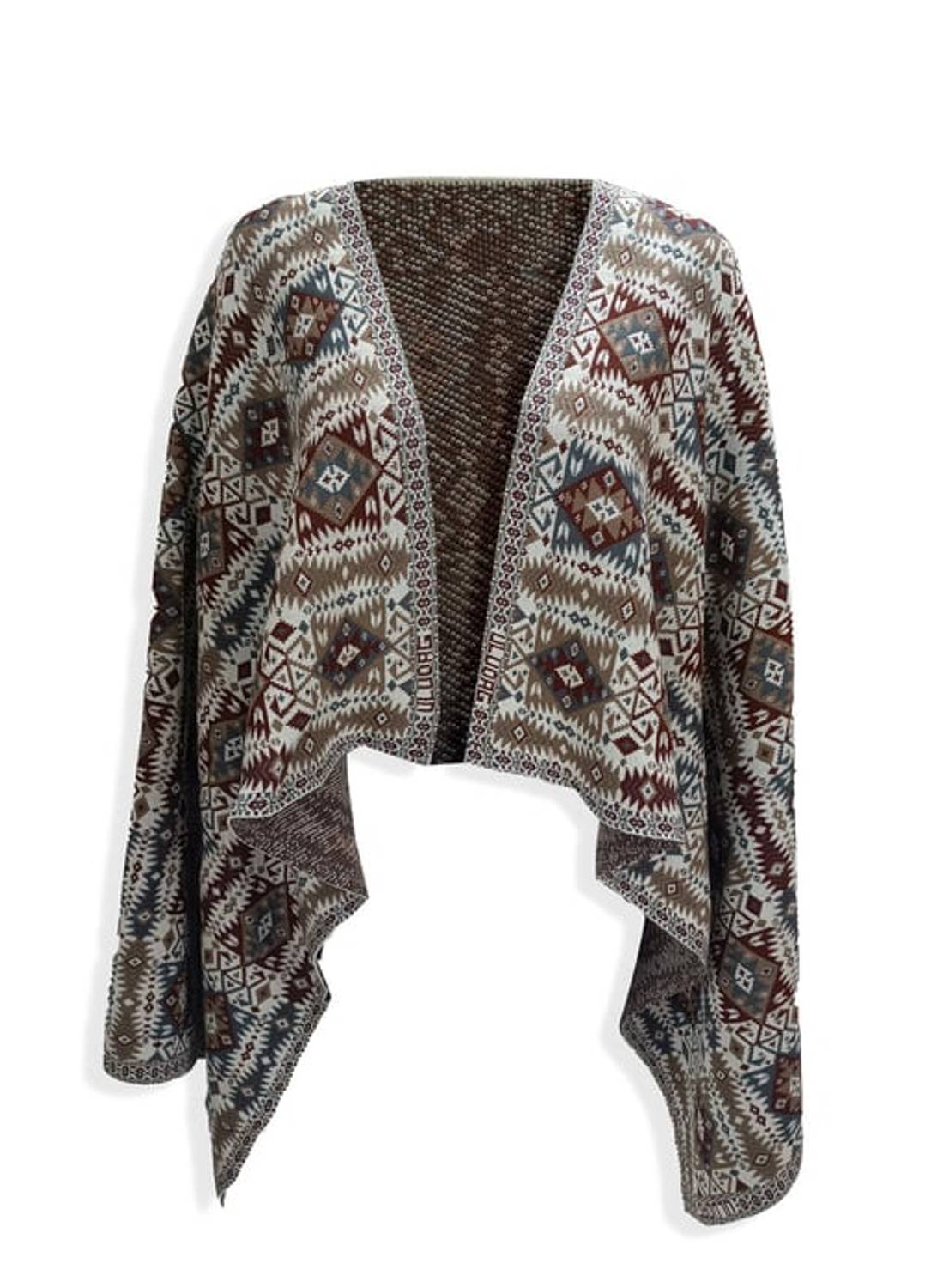 Women's Stone Ethnic Patterned Kilim Shawl