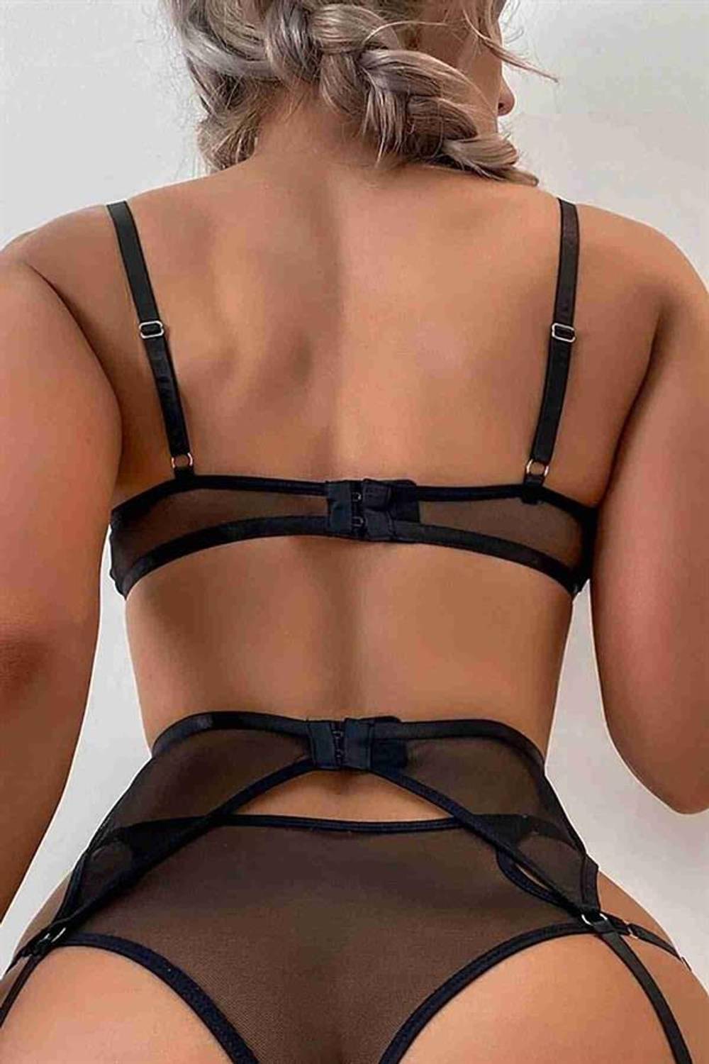 Buy Markano Fancy Garter Set Sexy Bra Panties Black