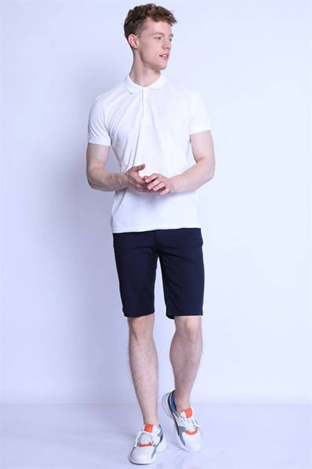 Чоловічі шорти Es roy 7075 габарити 32, колір темно-синій, 98% бавовна, 2% еластан, стильний та комфортний варіант для літа