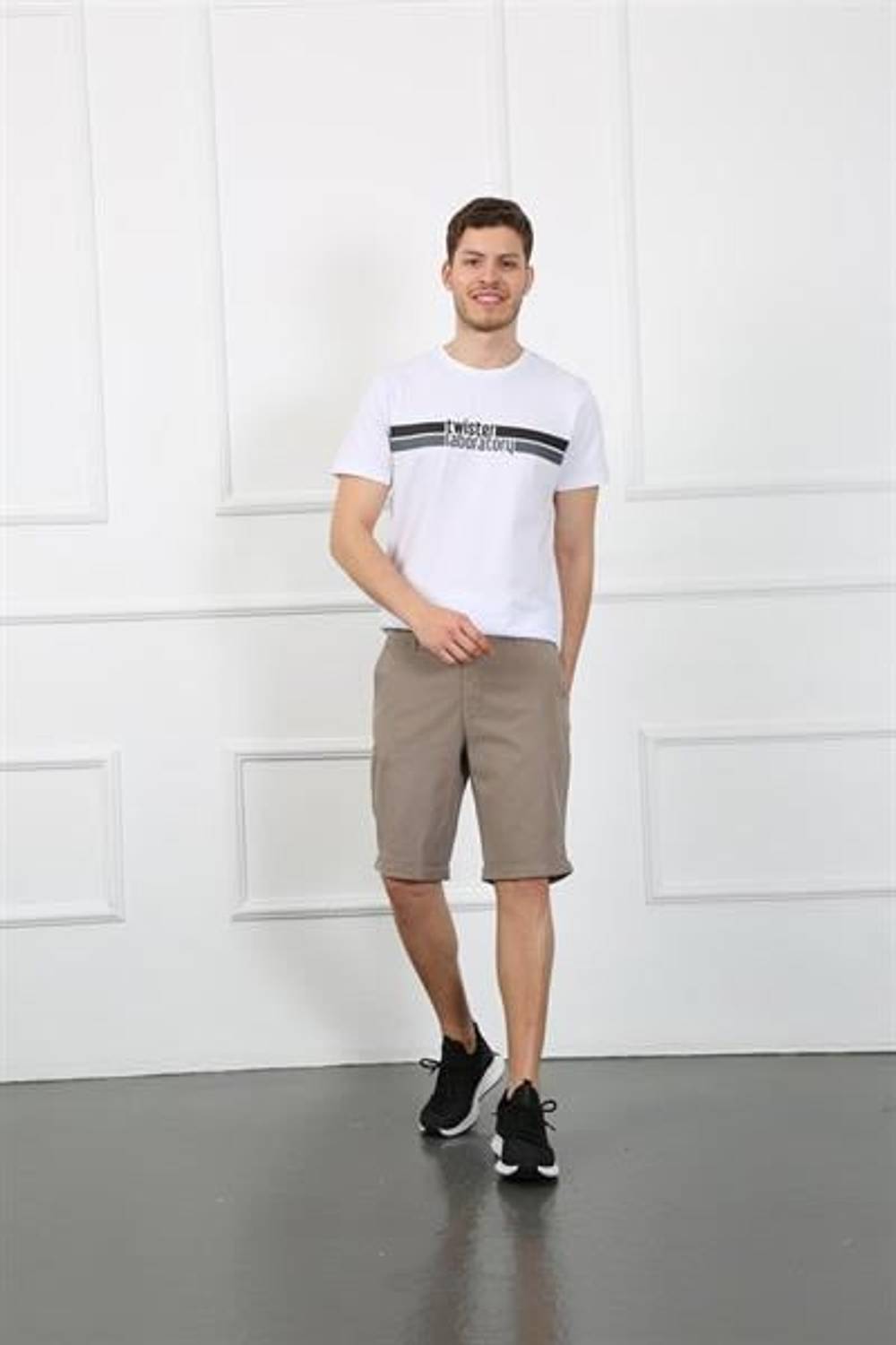 Чоловічі бежеві шорти Roy 7023-01 з Тенселу і бавовни, комфортна і стильна модель для літа, різні розміри 30-38