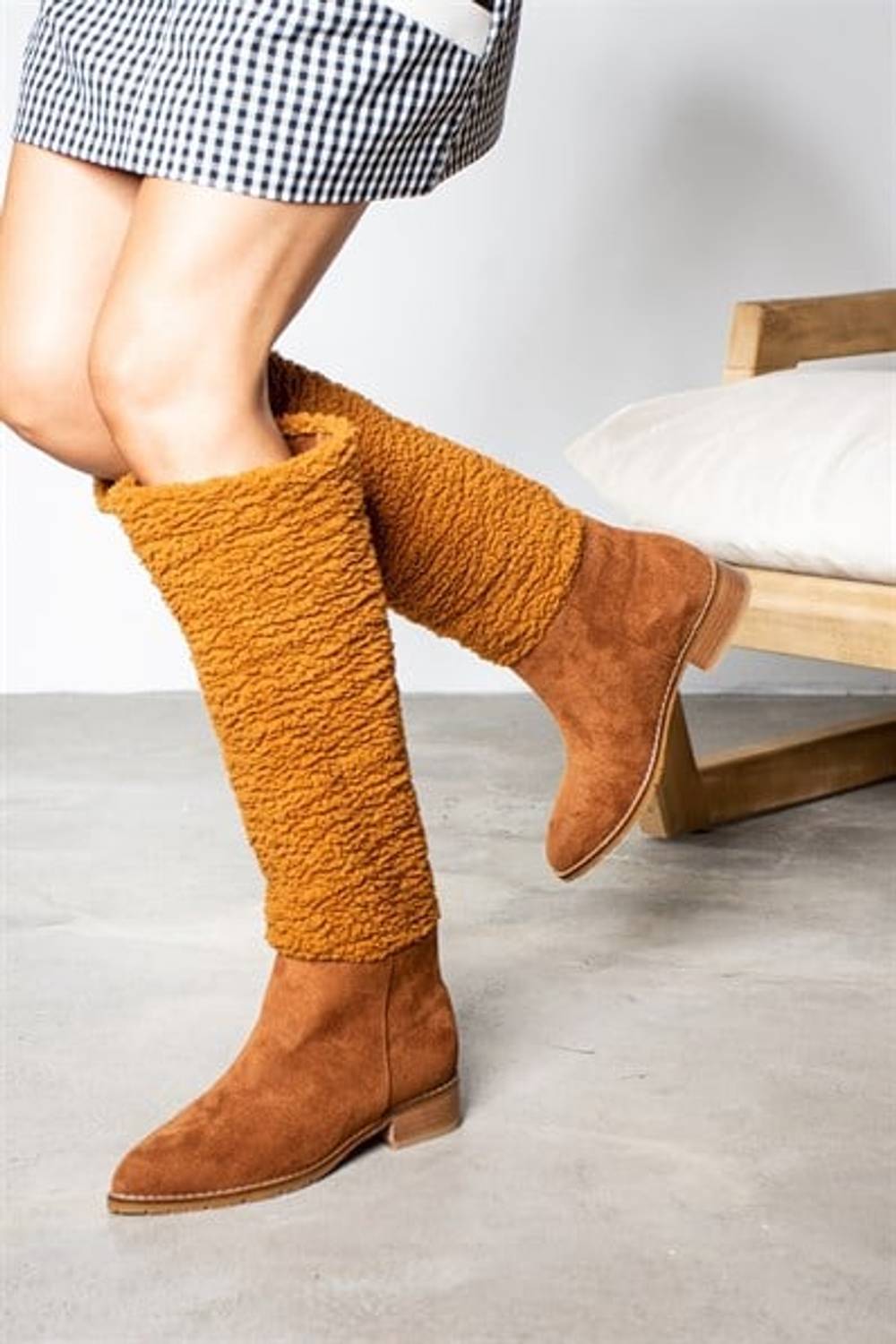 Astrakhan Taba Suede Women's Boots