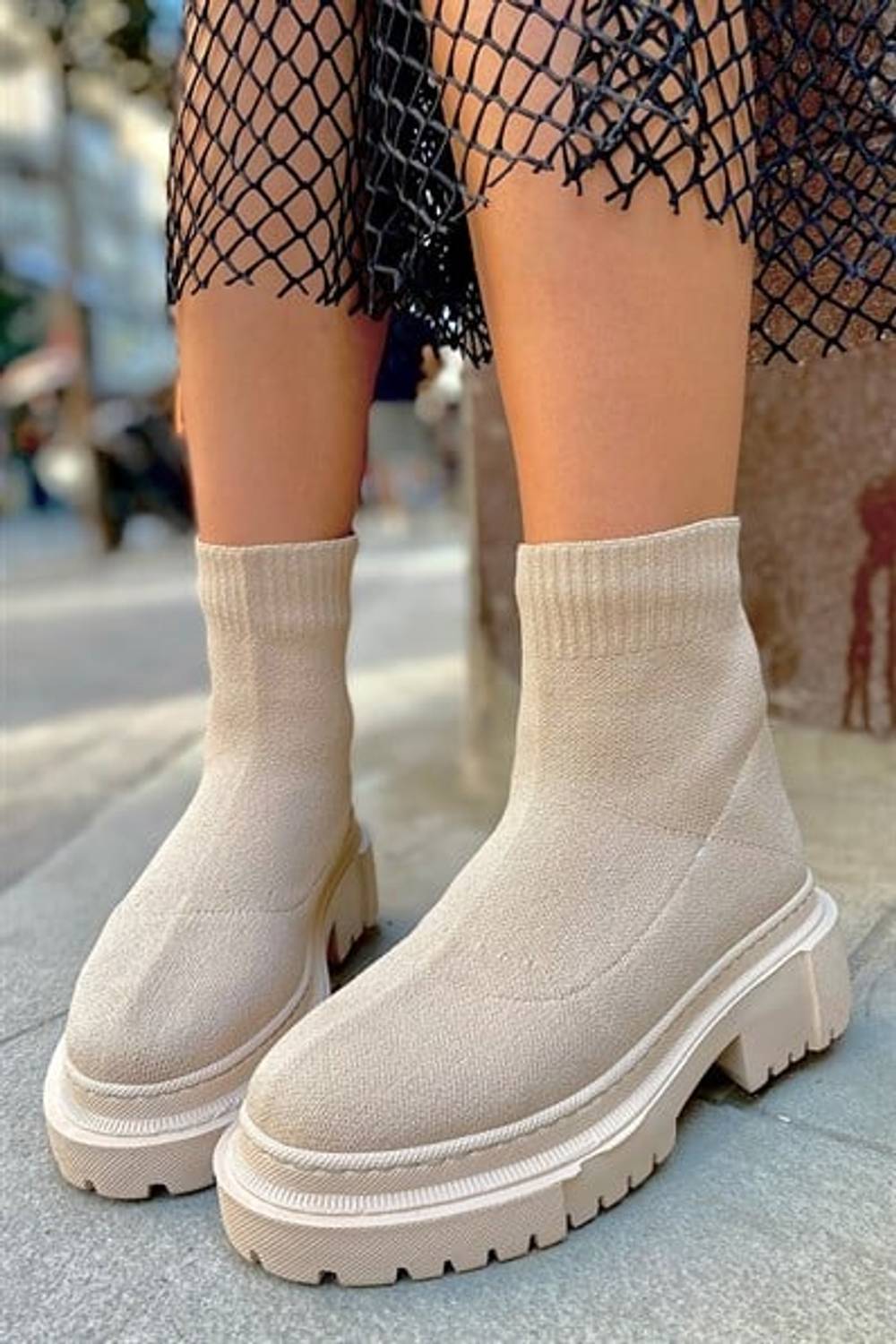 Lenora Nude Knitwear Women's Boots