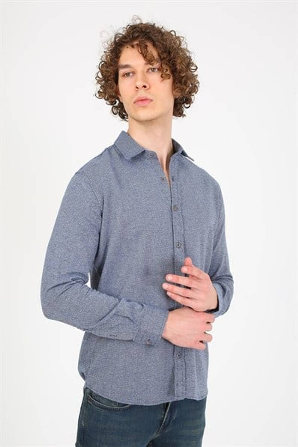 Erkek Slim Fit Gömlek Eg 1840 INDIGO