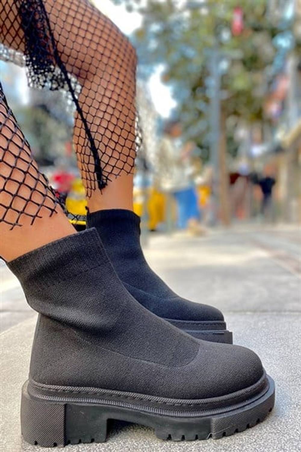 Lenora Black Knitwear Women's Boots