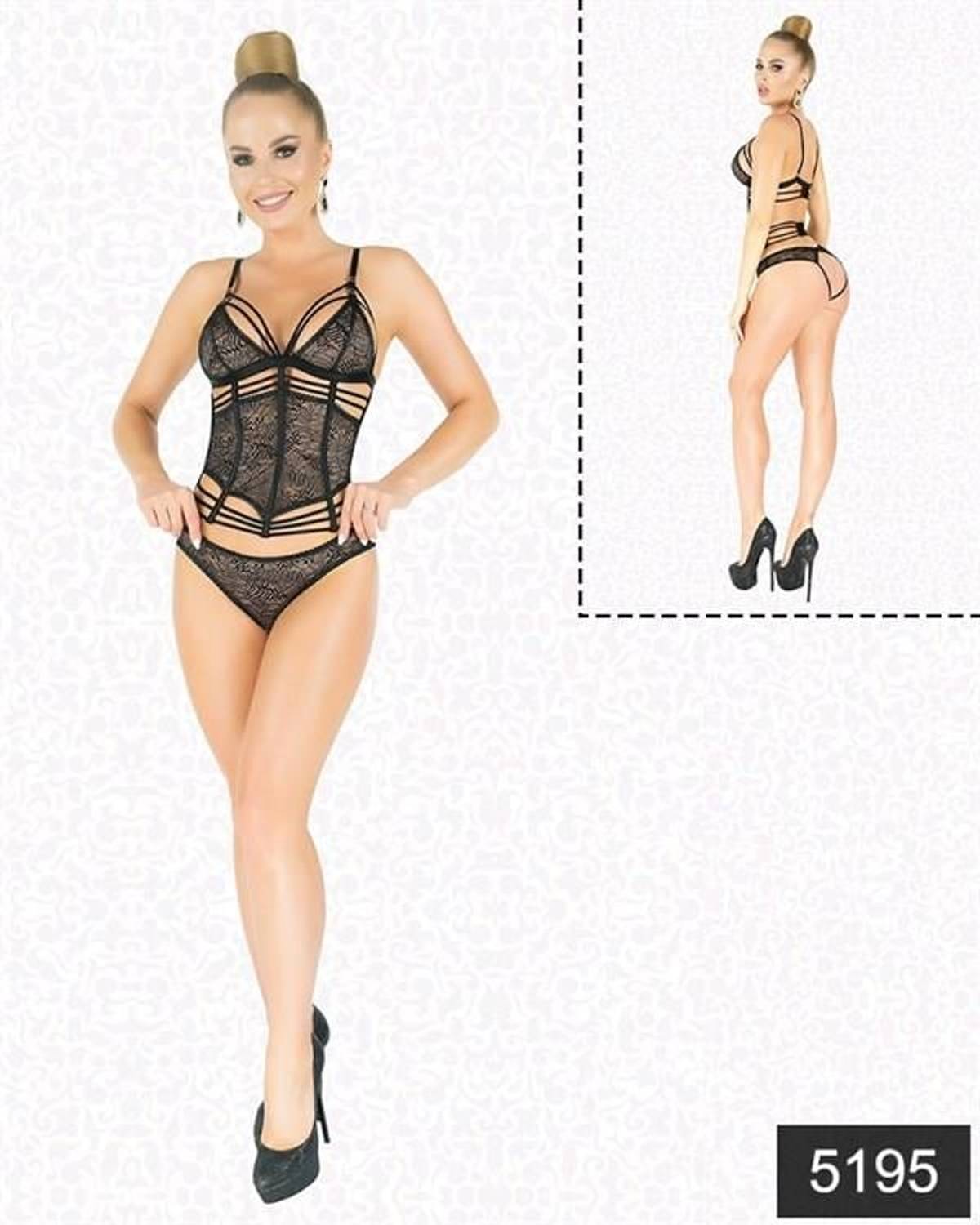 Markano Silvery Lace Bustier Set