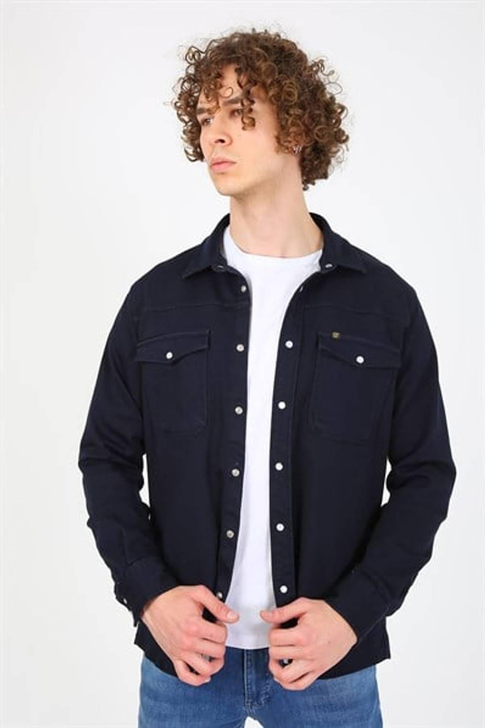 Men's Relaxed Shirt Eg 1837-01 Navy Blue