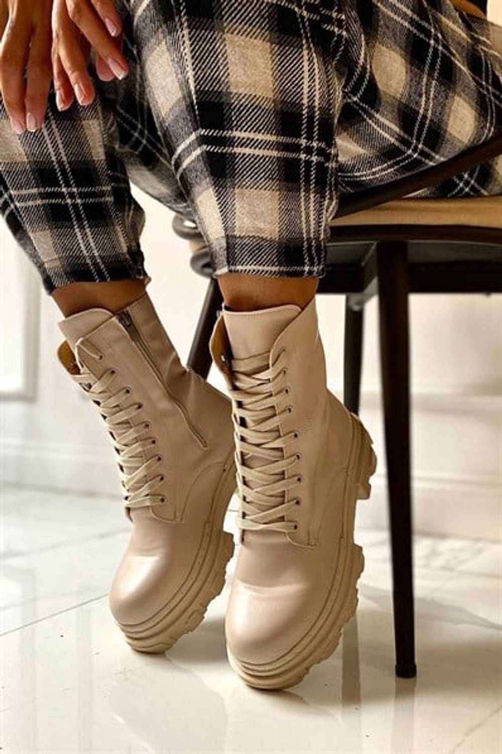 Goldy Beige Skin Women's Boots