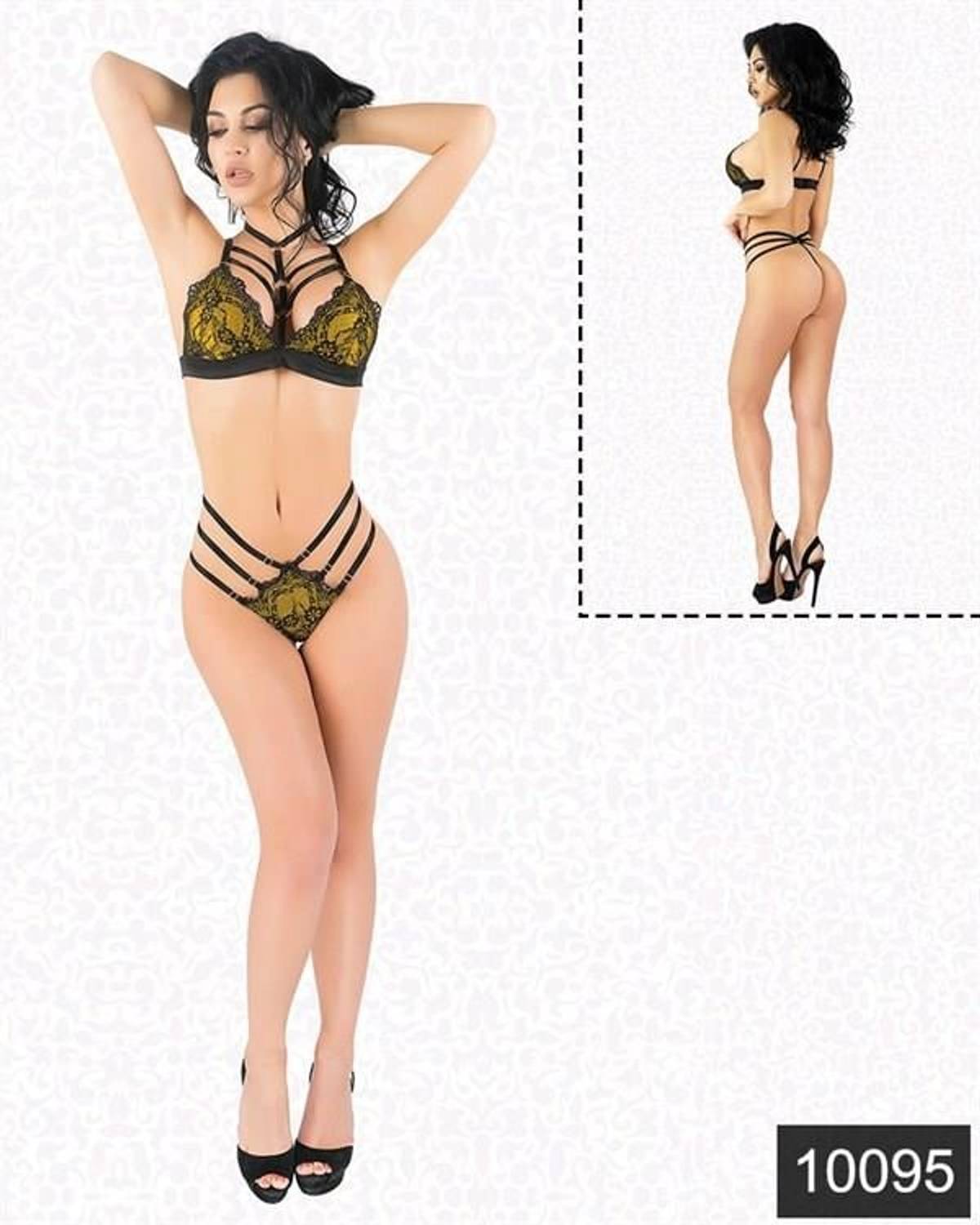 Markano Sexy Yellow Laminated Suspenders Set