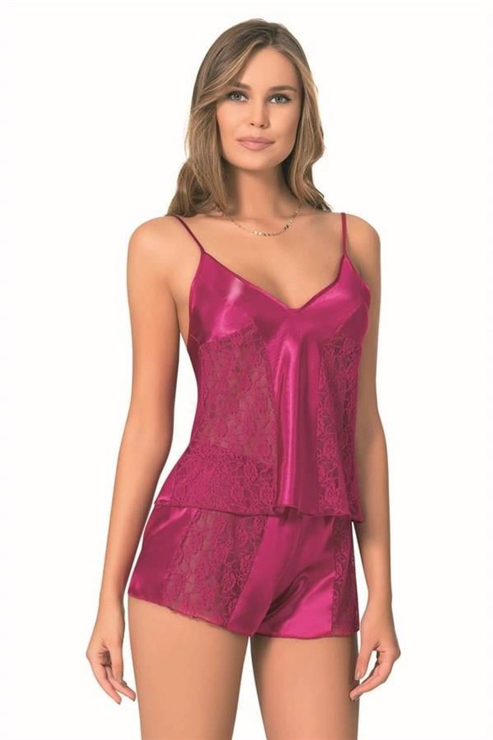 طقم شورت بيبي دول ساتان الكرز من ماركانو