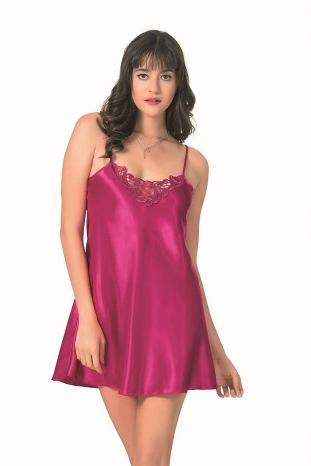 Markano Cherry Short Satin Nightgown