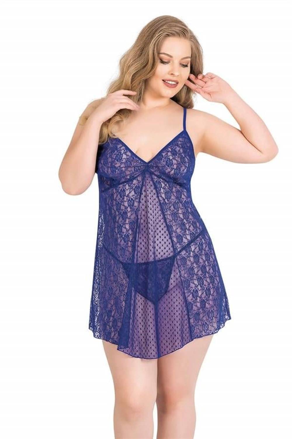 Markano Plus Size Saks Short Tulle Nightgown