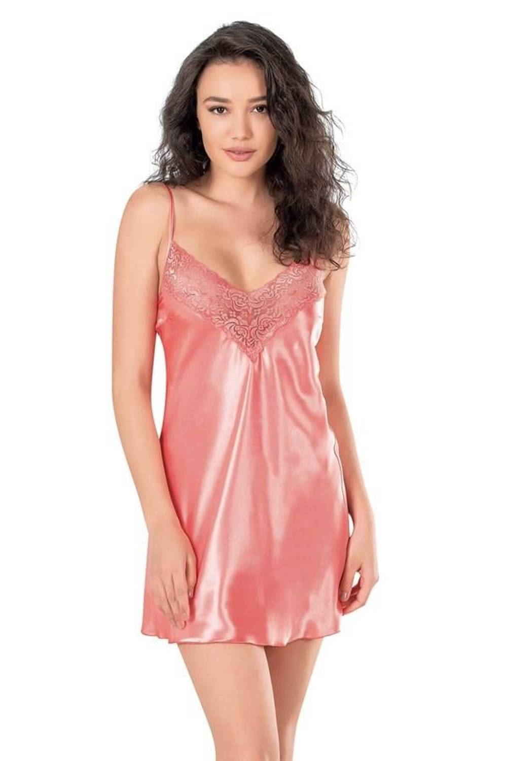 Markano Coral Short Satin Nightgown