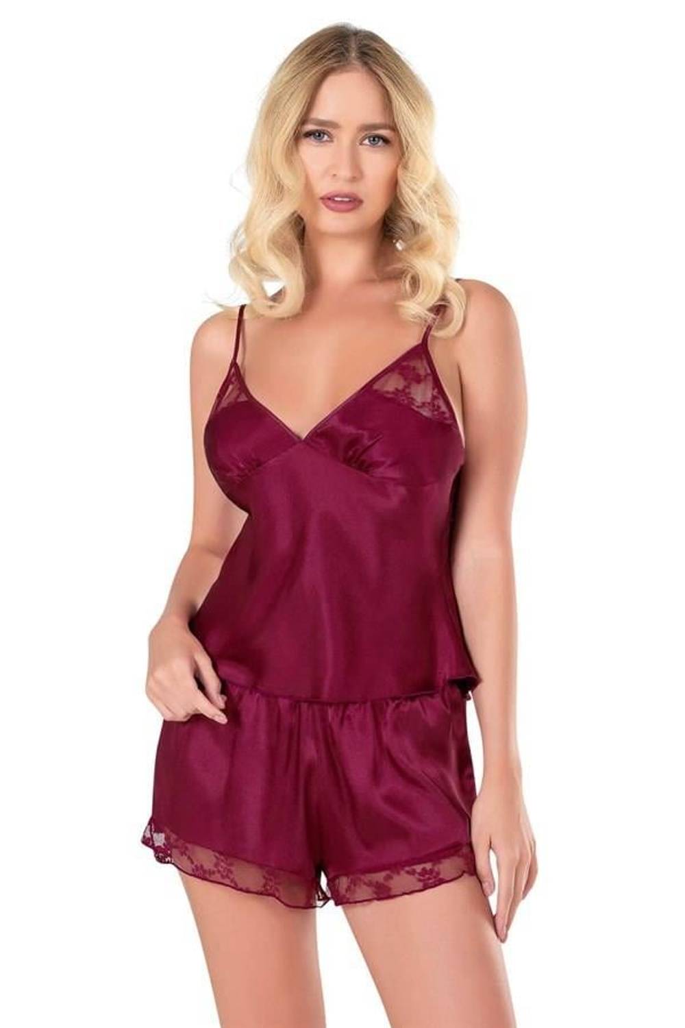 Комплект коротких шорт Markano Bordo з атласу для дам, 100% безпечний та без шкідливих речовин, стильний та комфортний для дому