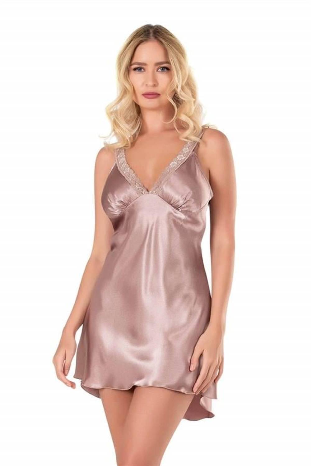 Markano Mink Short Satin Nightgown