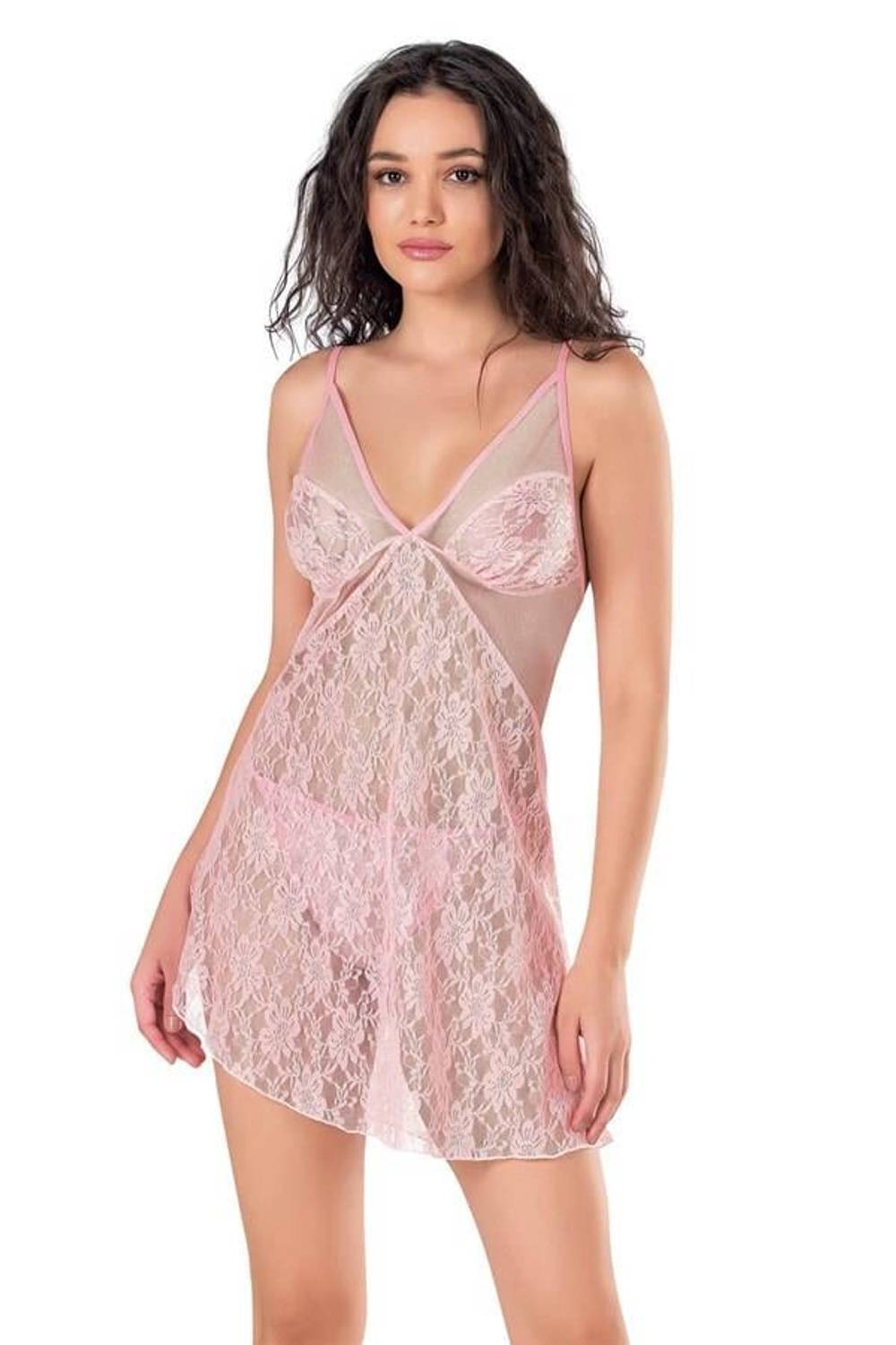 قميص نوم ماركانو وردي قصير من التول