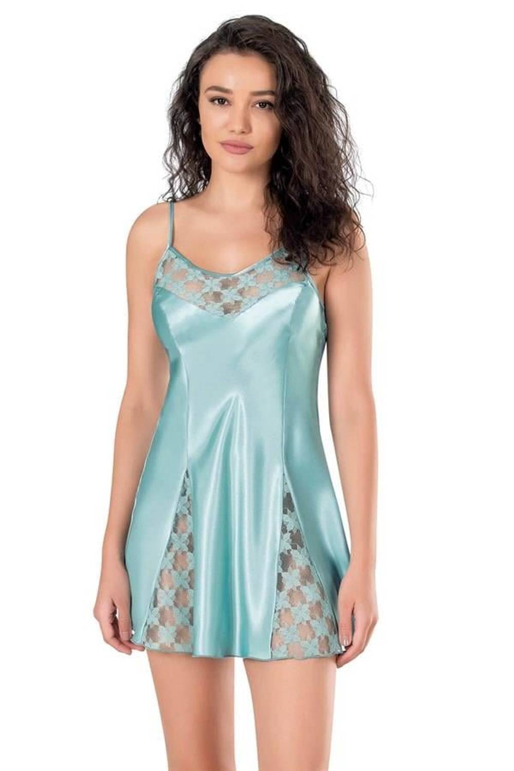 Короткое шелковое ночное платье Markano Aqua, 100% полиэстер, безопасно для здоровья, размер S, идеальный комфорт для сна