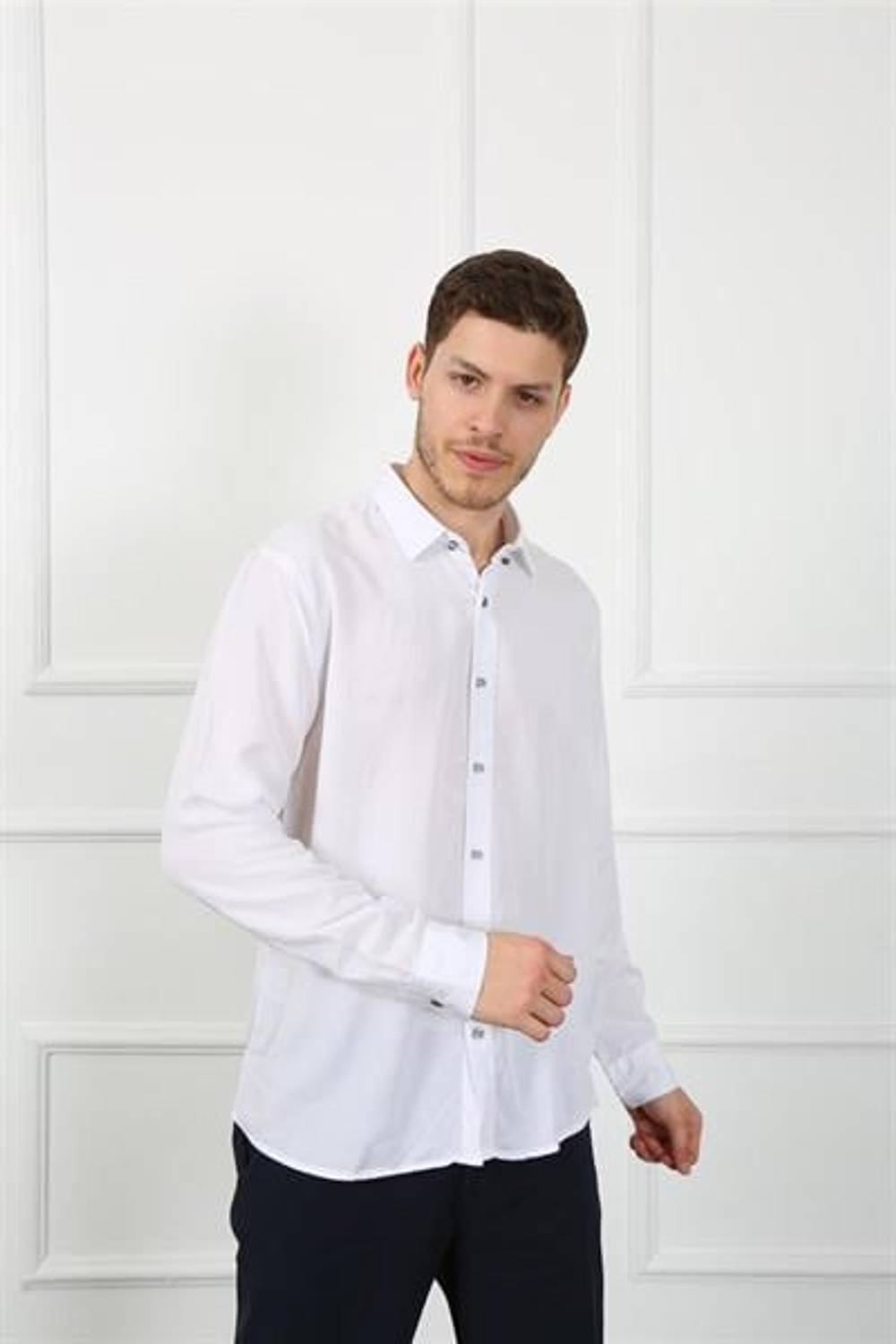 Men's Slim Fit Shirt Eg 1841-01 White