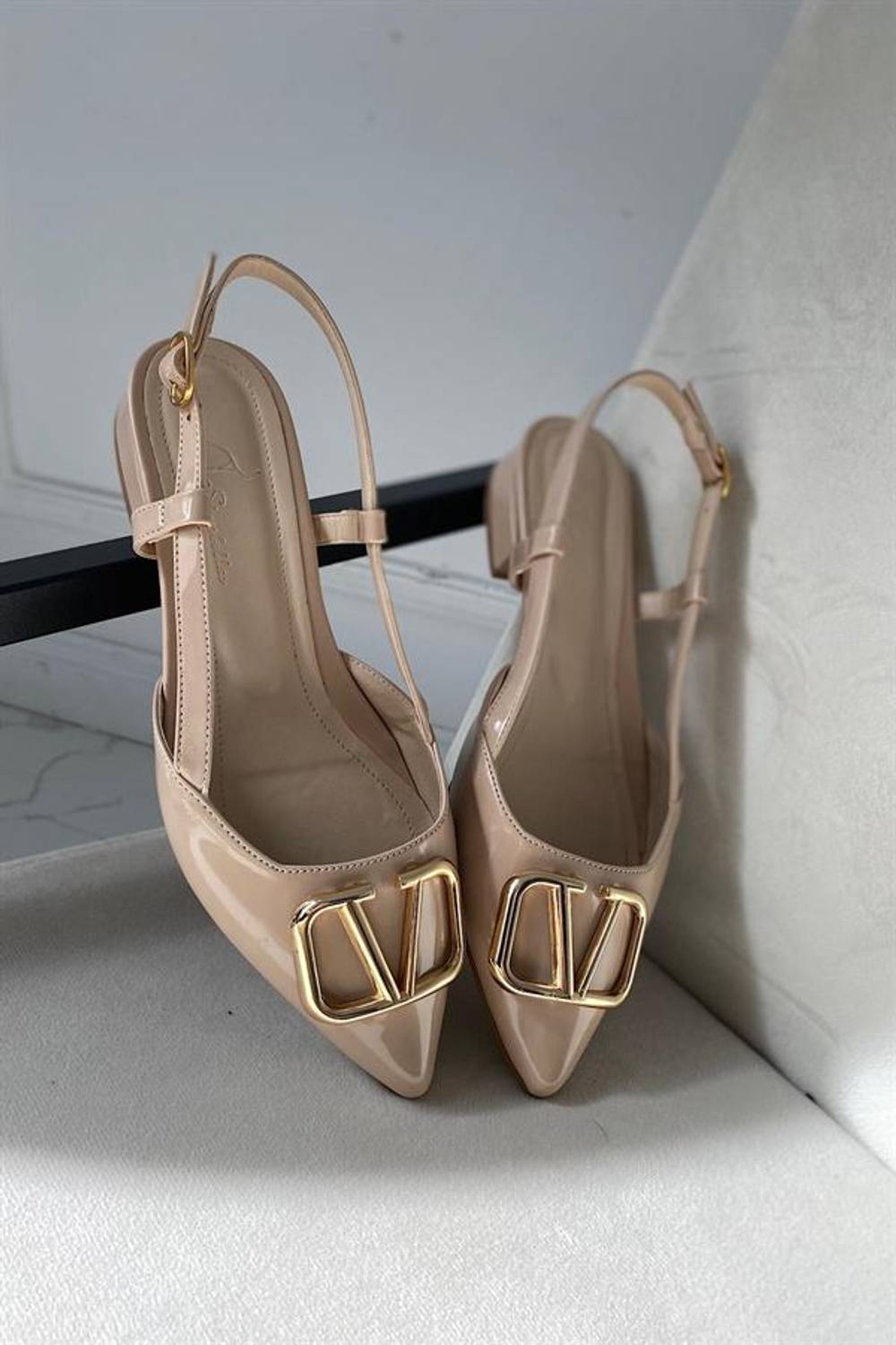 Only Beige Buckled Women's Flats