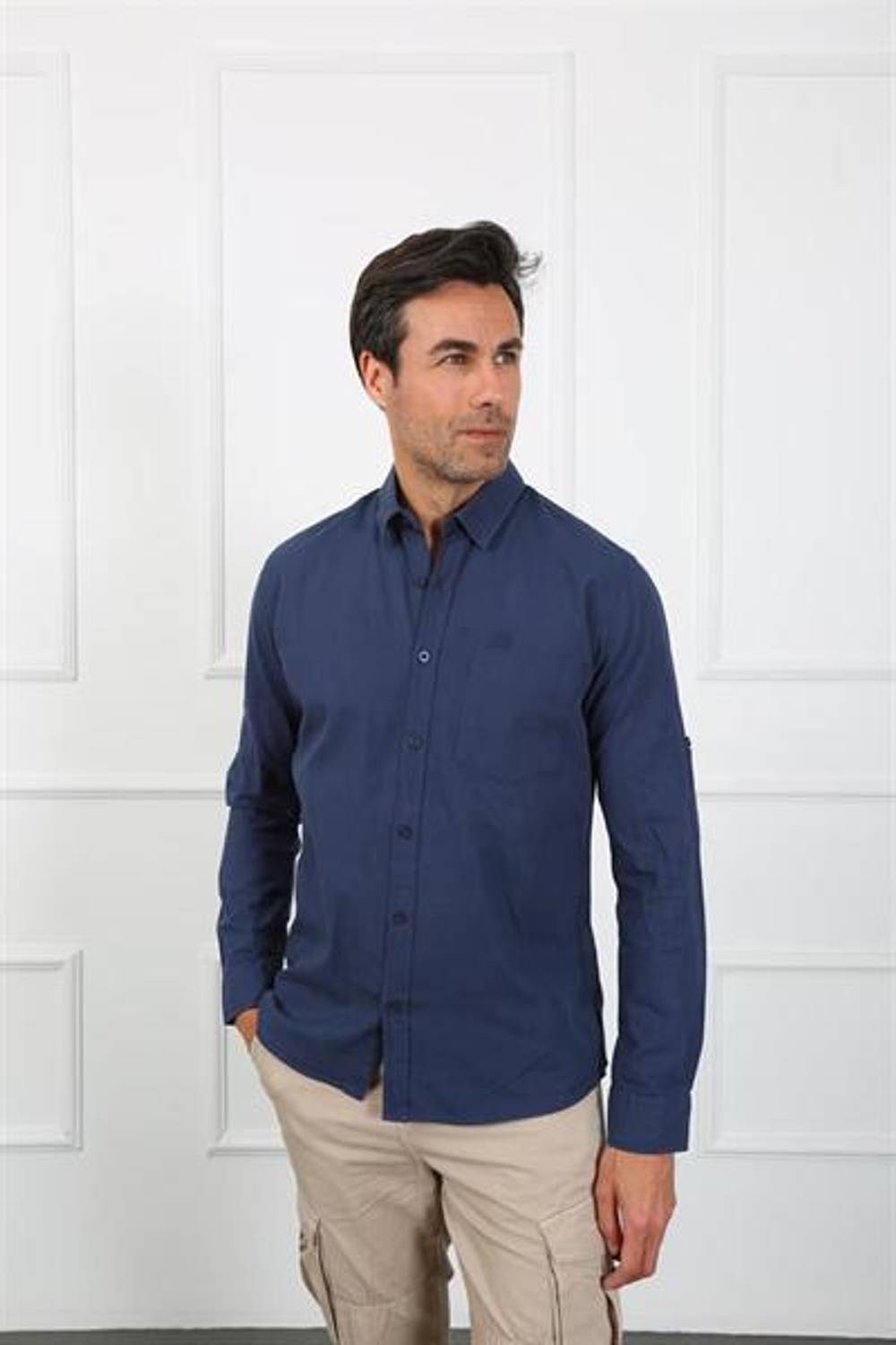 قميص رجالي Eg 1842-01 لون كحلي