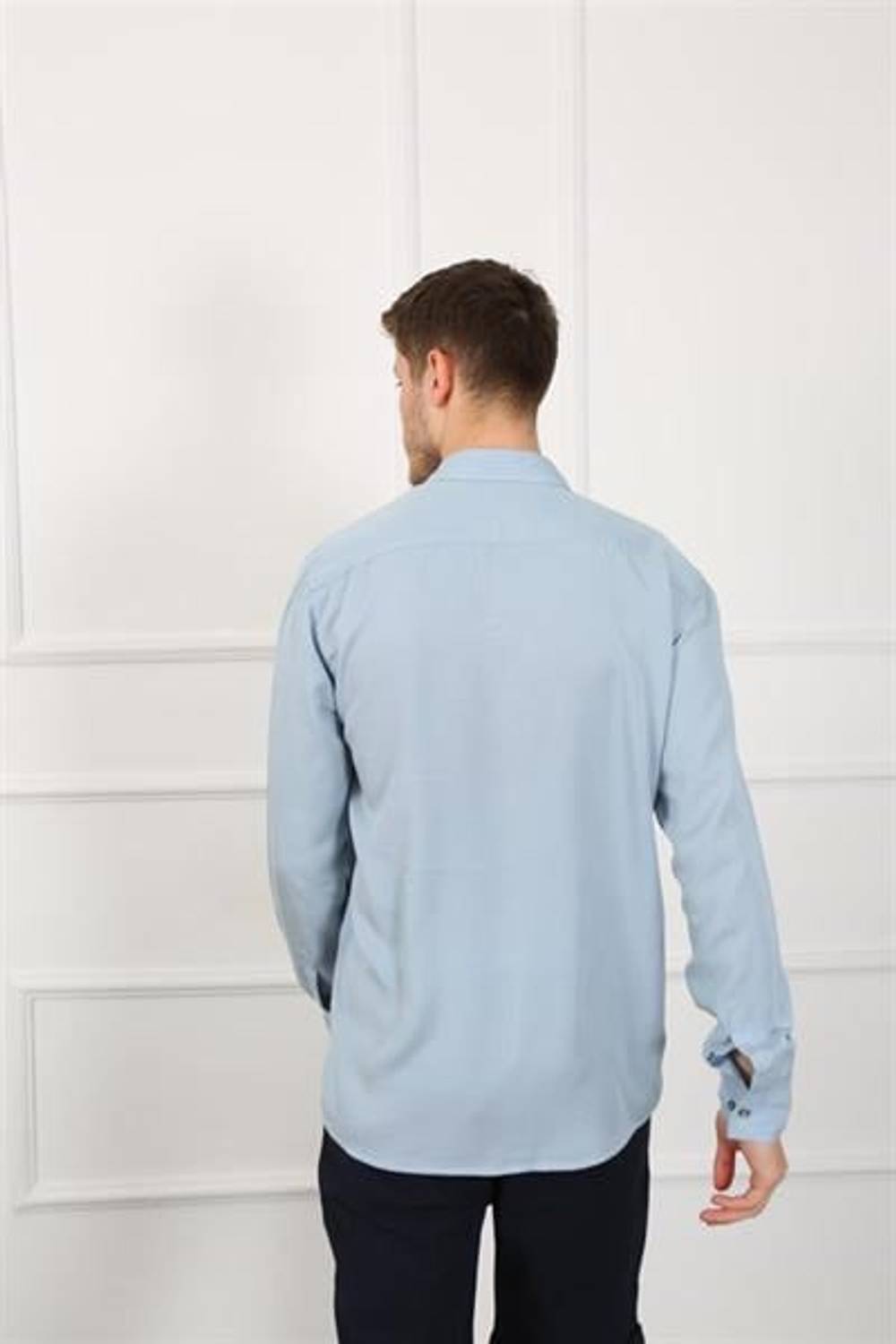 Мужская рубашка Slim Fit EG 1841-01 ледяной серый, 100% хлопок, размеры S, M, L, XL, XXL