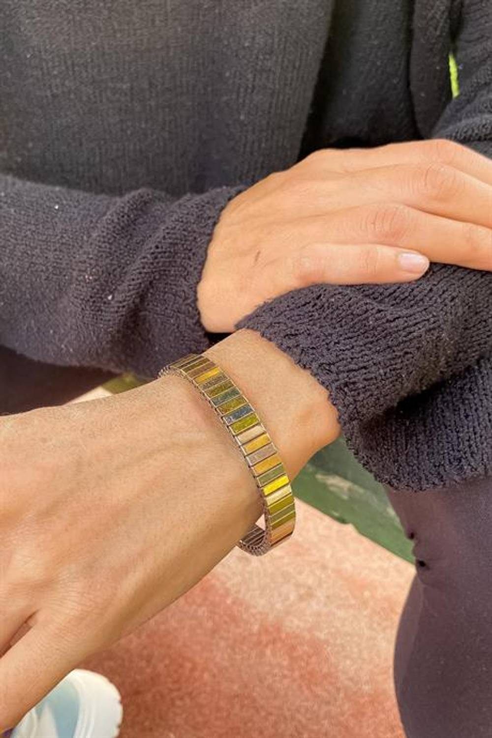 Zoo Double Gold Detailed Steel Bracelet