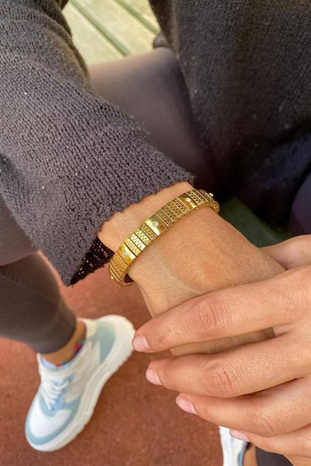 Zoo Double Gold Detailed Steel Bracelet