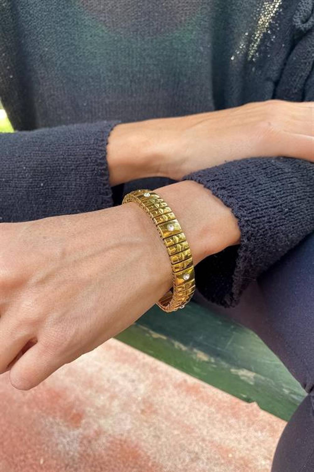 Zoo Çift Gold Detaylı Çelik Bileklik