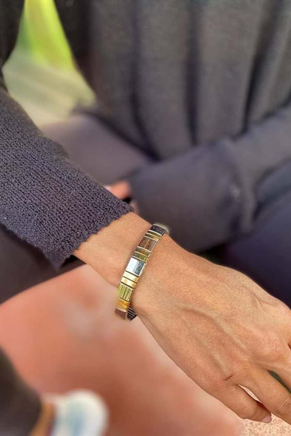 Zoo Double Gold Detailed Steel Bracelet