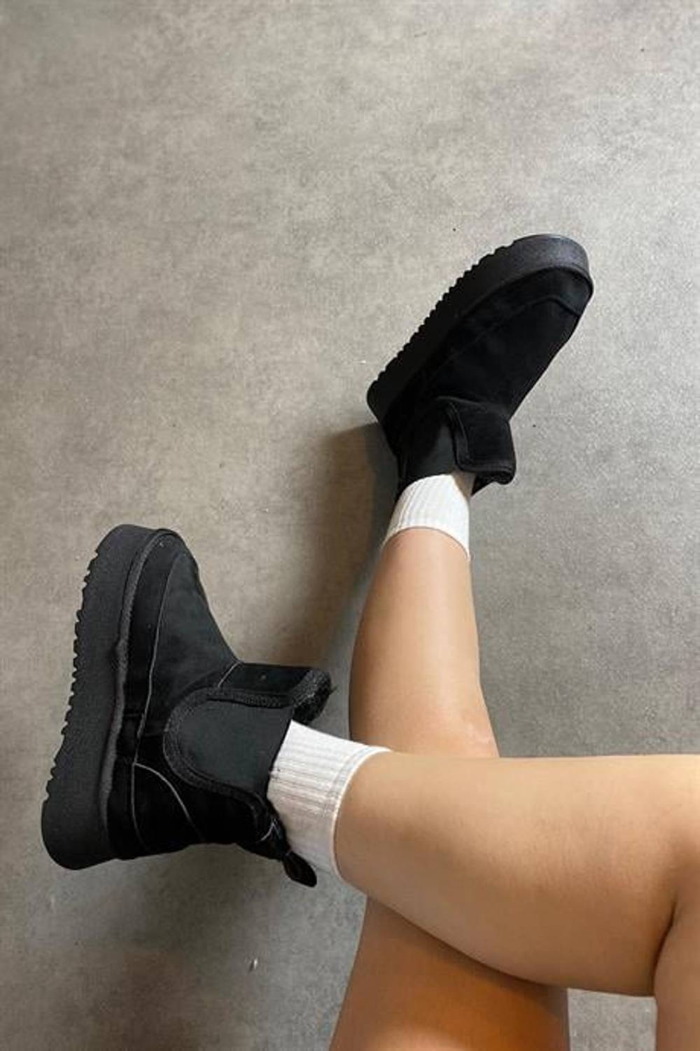 Sooty Black Lace Shearling Women's Boots