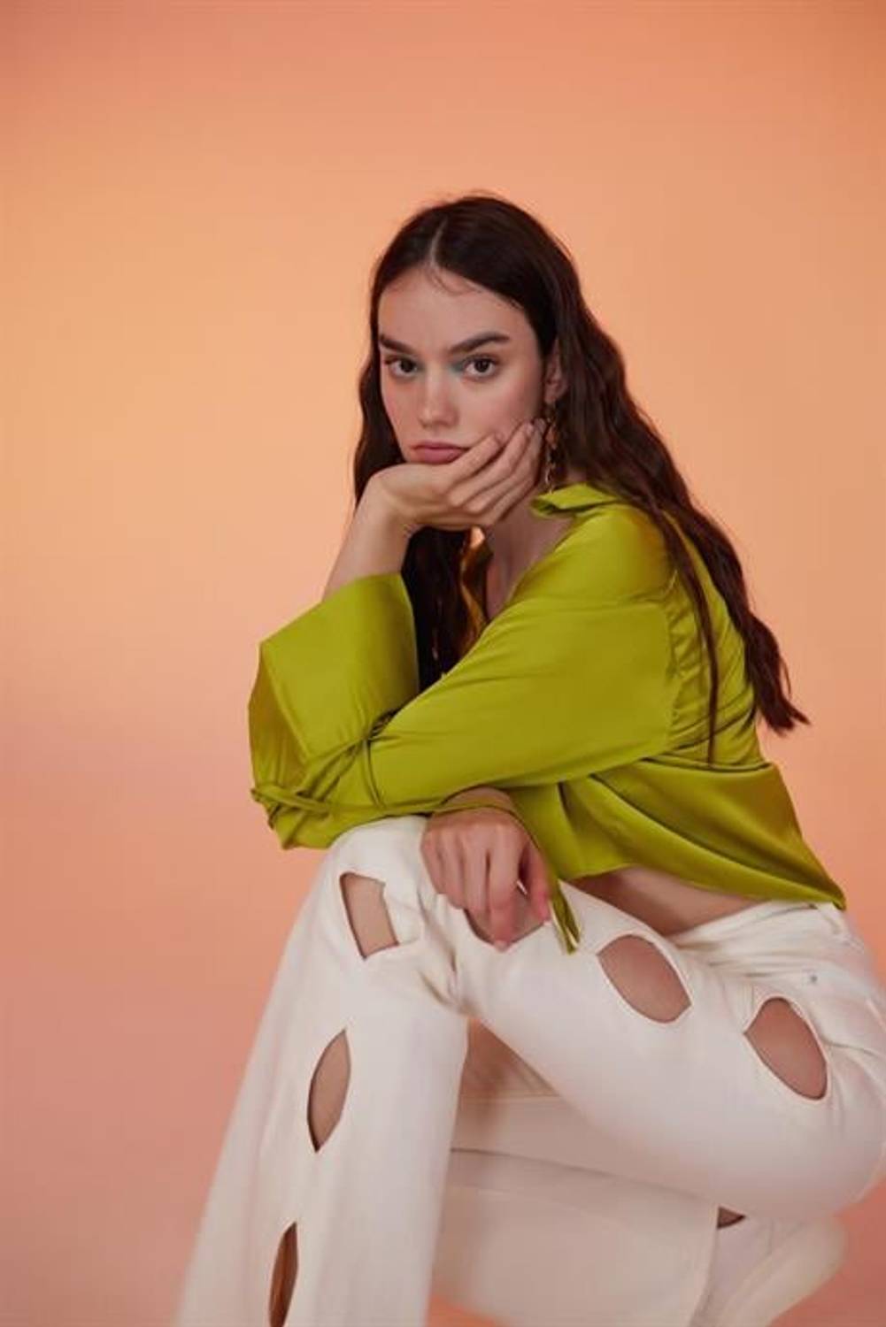 Cutout Jean Trousers White