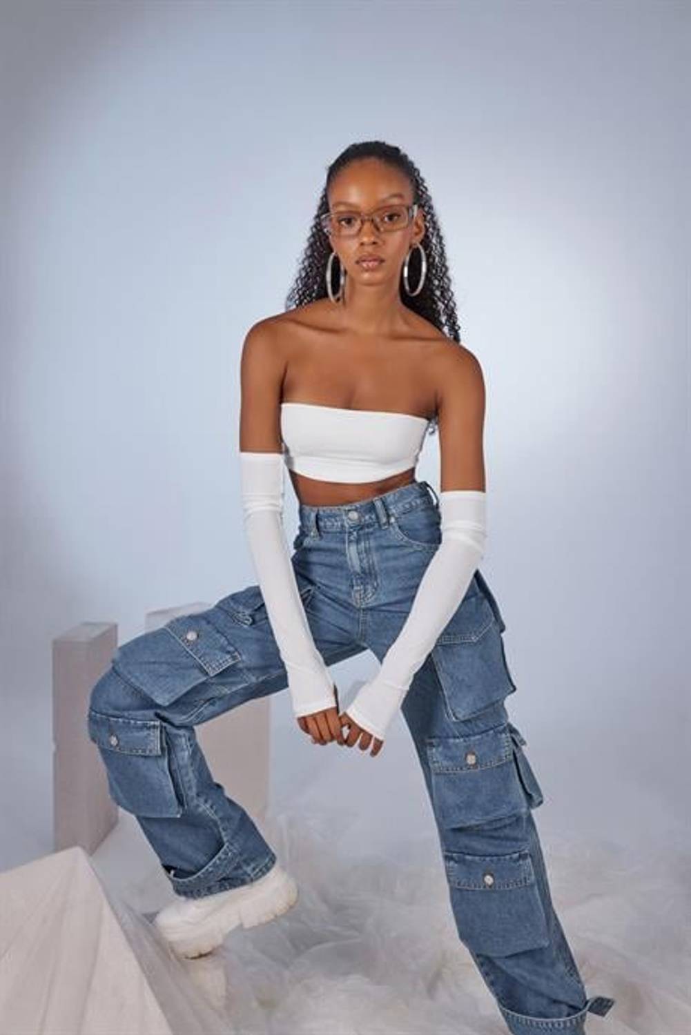 Cargo Jean Trousers Blue