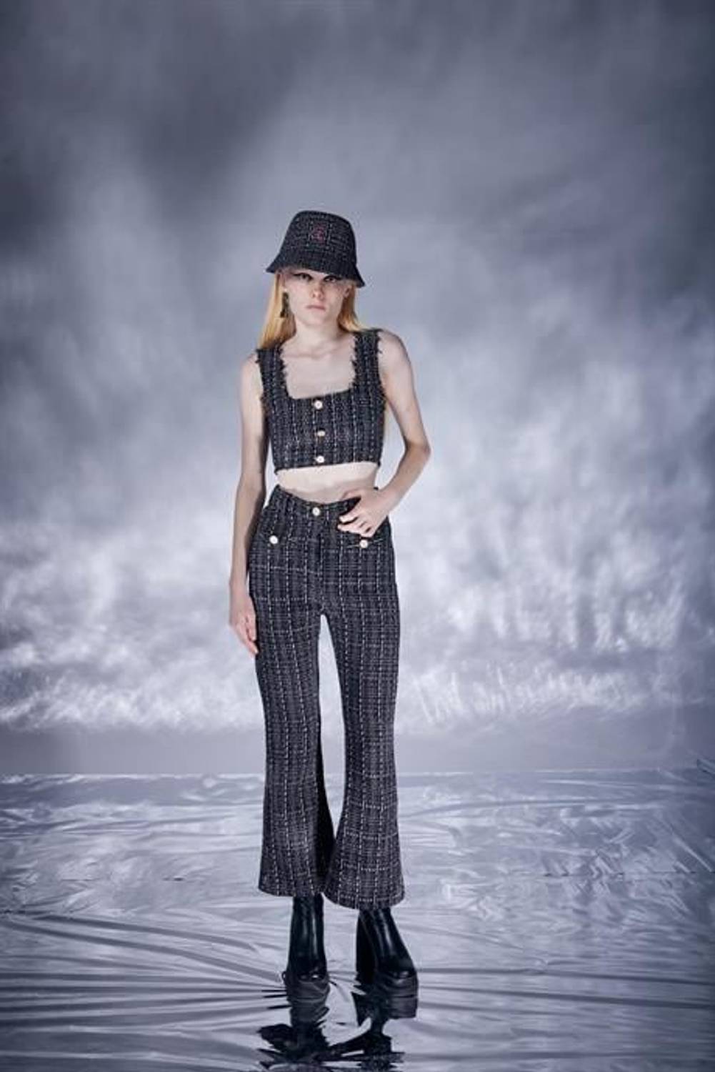 Tweed Trousers Black