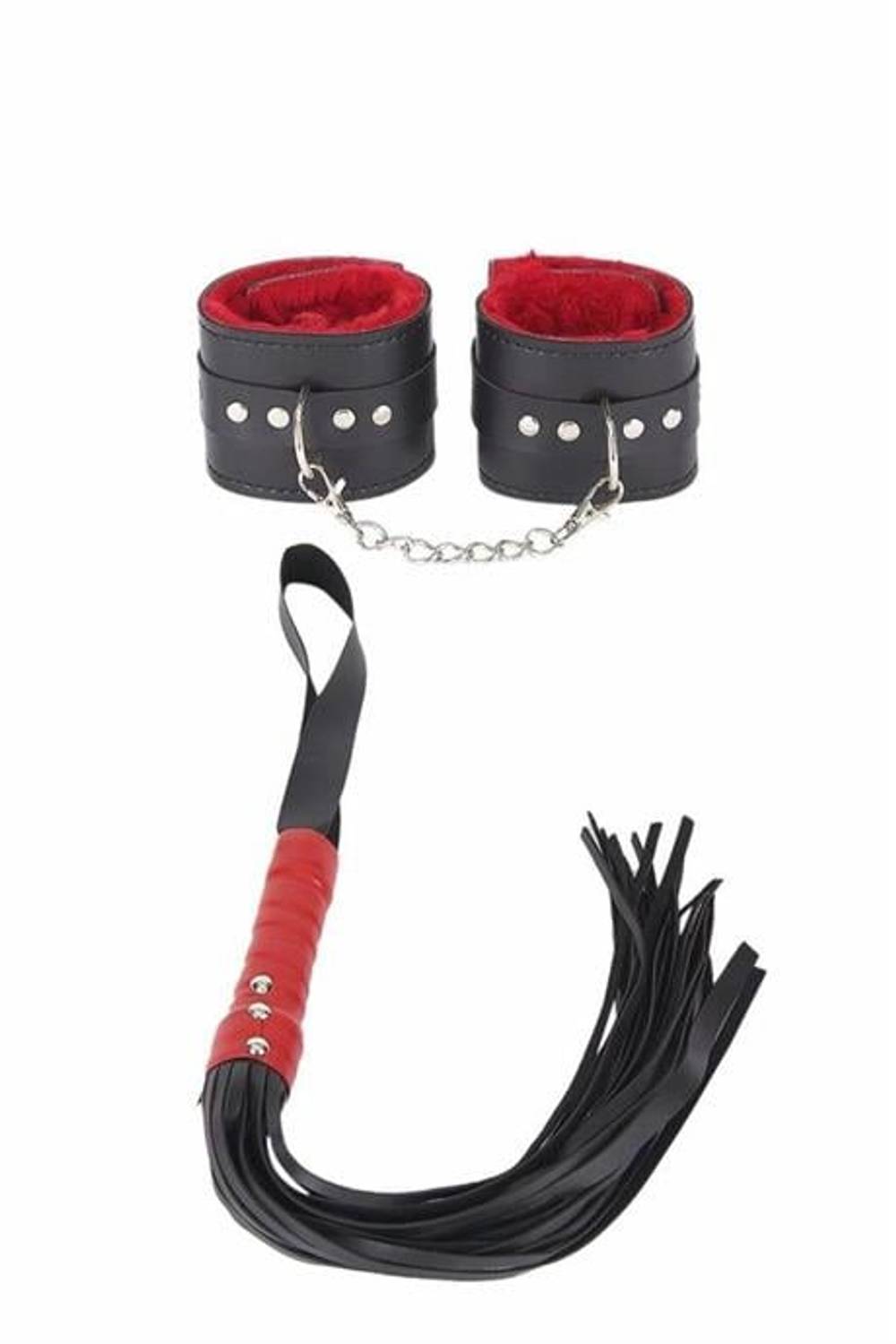 Markano Kırbaç Ve Kelepçe İçi Kırmızı Tüğlü İkili Set 