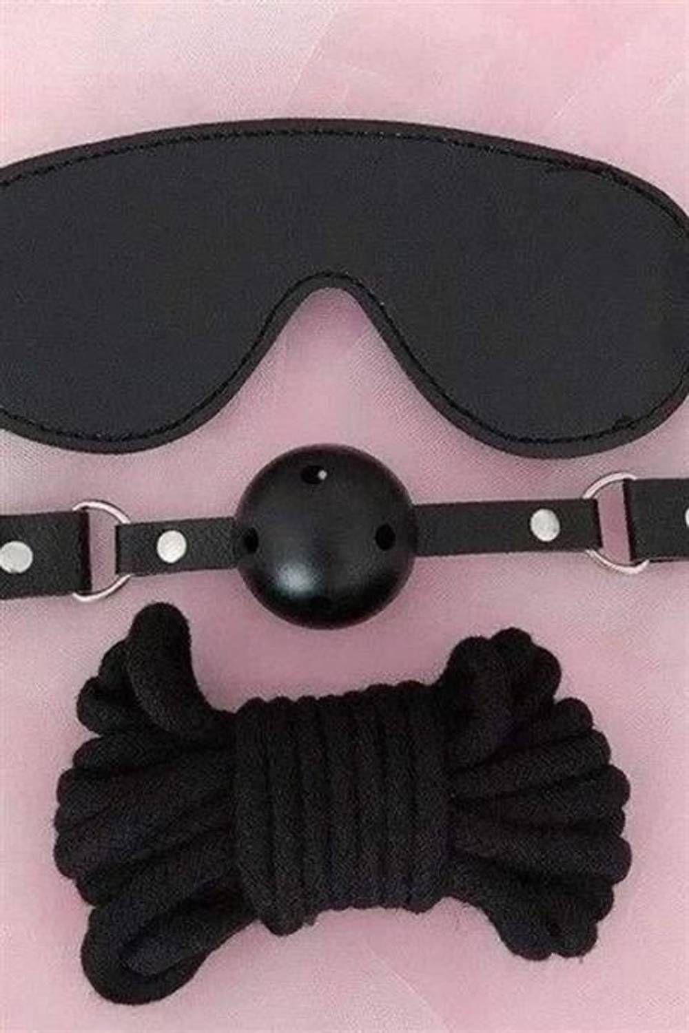 Markano Gözlük Ağız Topu İp Üçlü Deri Harness Set 