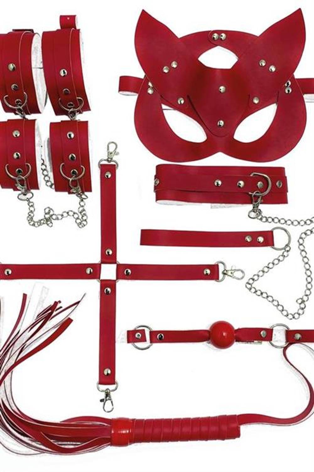 Markano Red Leather 7 Piece Full Leather Sexi Set